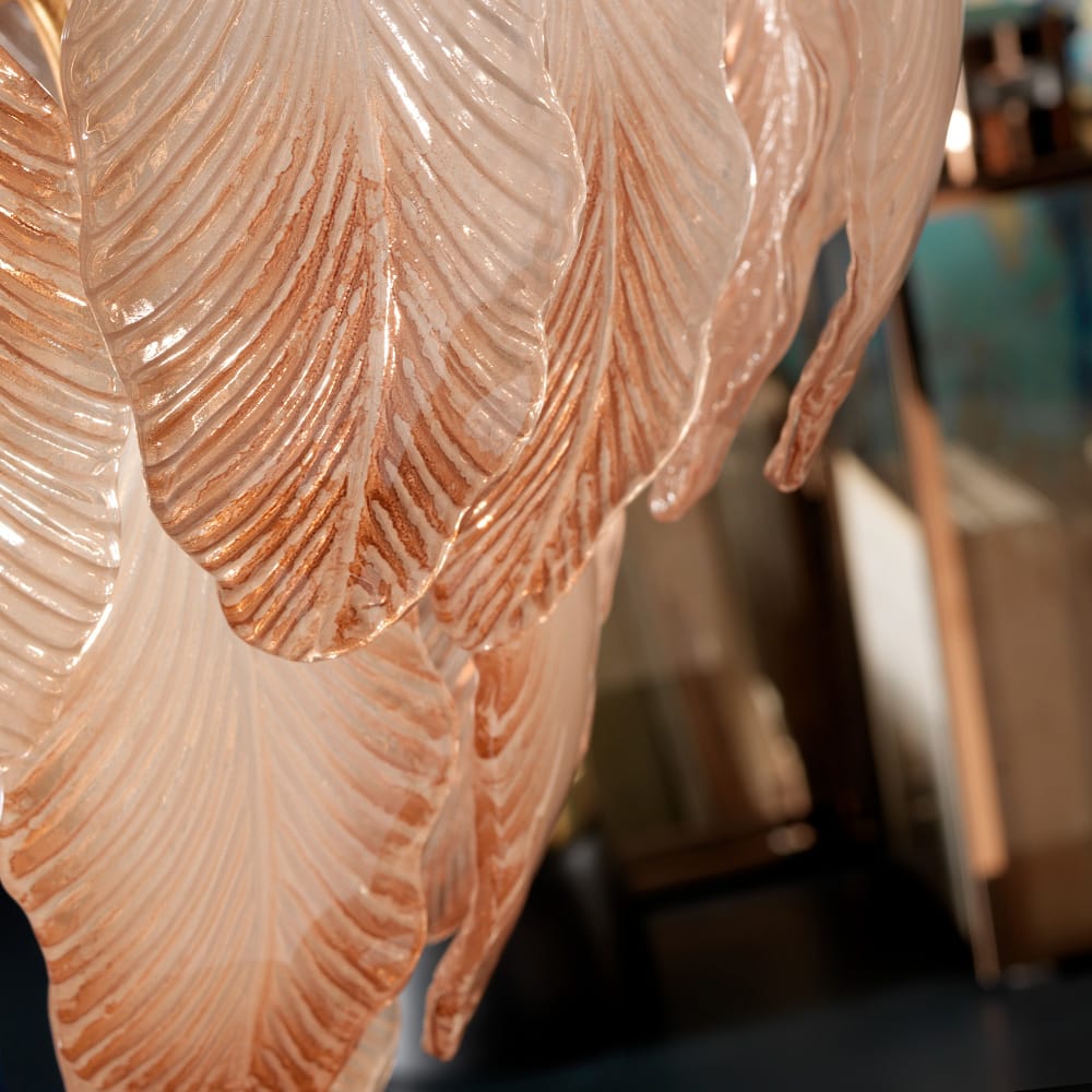 Exclusive Italian Murano Glass Leaves Chandelier