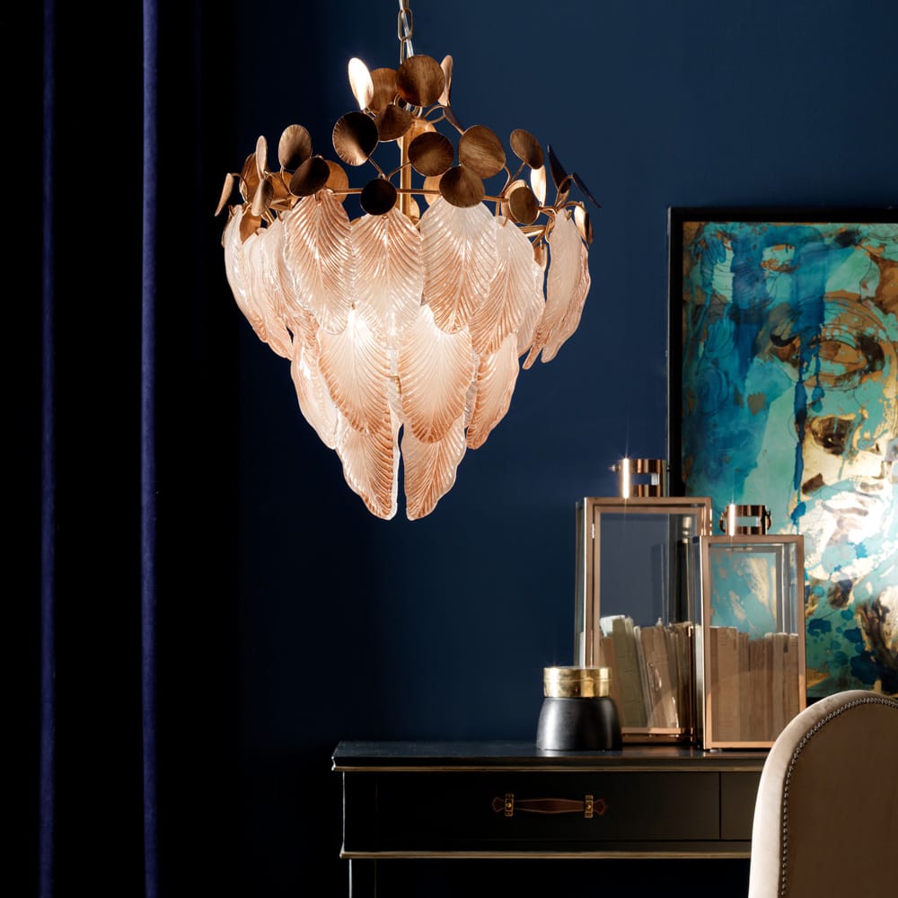 Exclusive Italian Murano Glass Leaves Chandelier