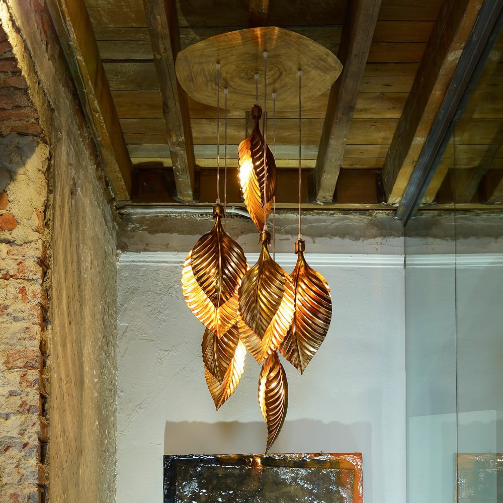Exclusive Italian Palm Leaf Designer Ceiling Chandelier