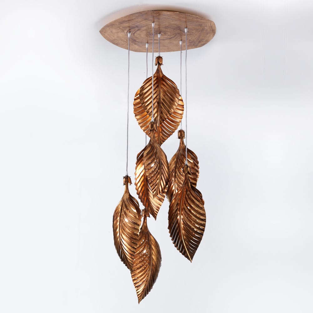Exclusive Italian Palm Leaf Designer Ceiling Chandelier