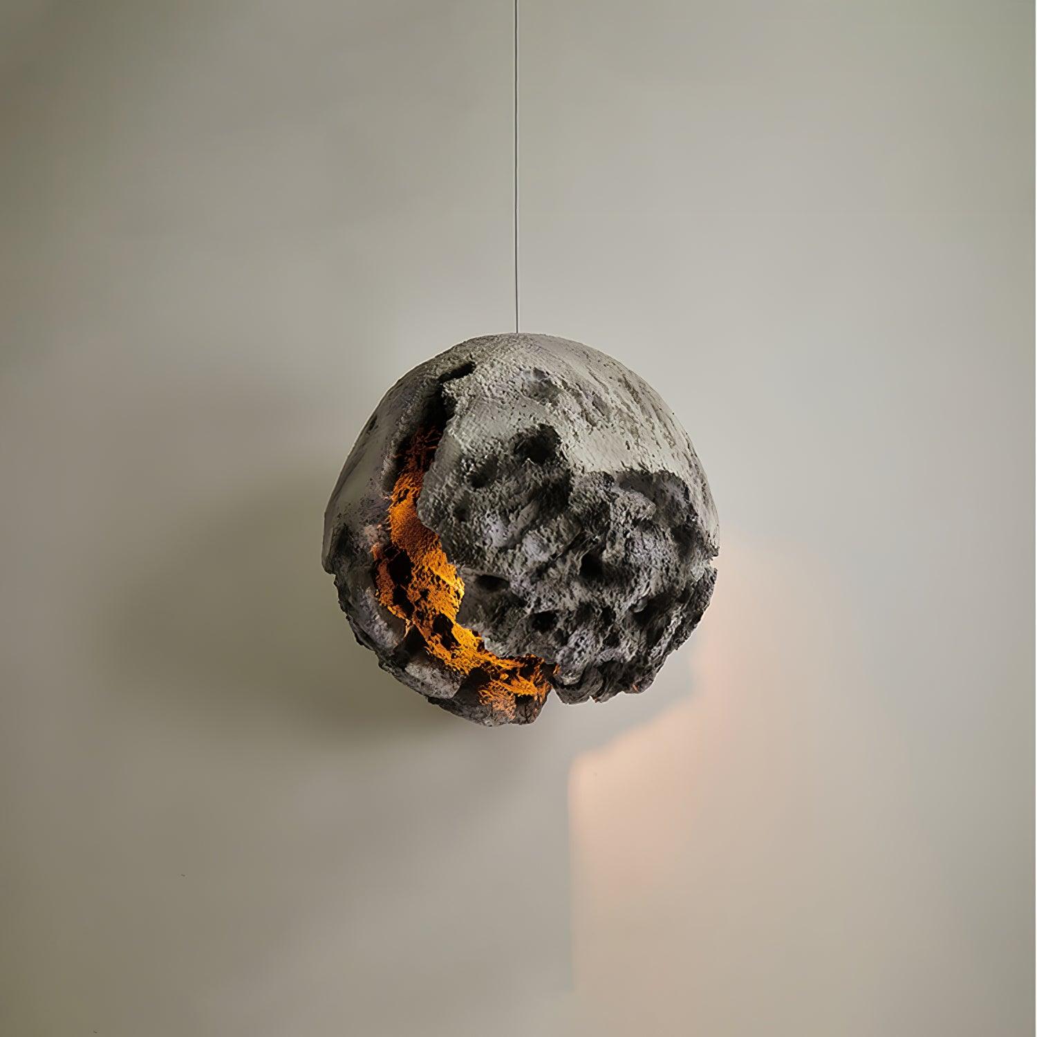Close-up angle of Irregular Planet Pendant Lamp Chandelier showing form and material detail