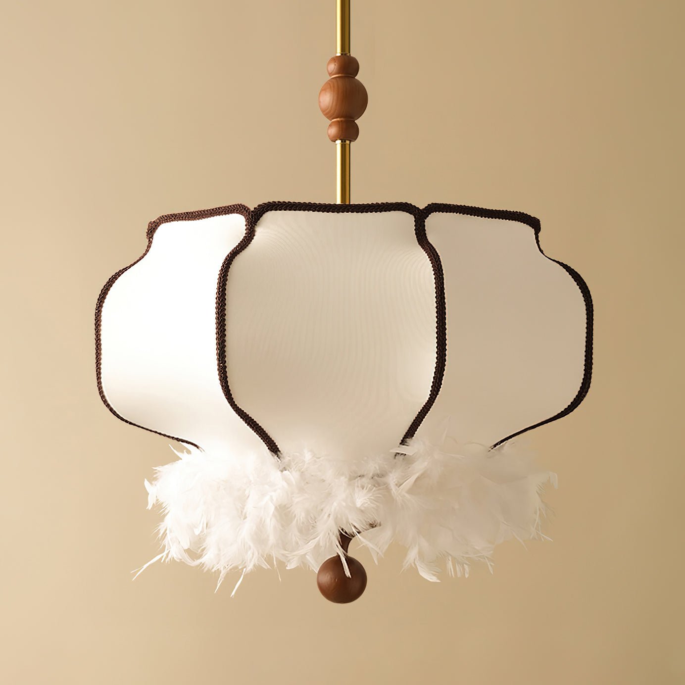 Feathered Lantern Chandelier