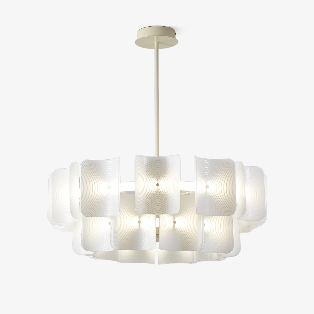 Close-up angle of Fingerprint Candelabrum Chandelier showing form and material detail