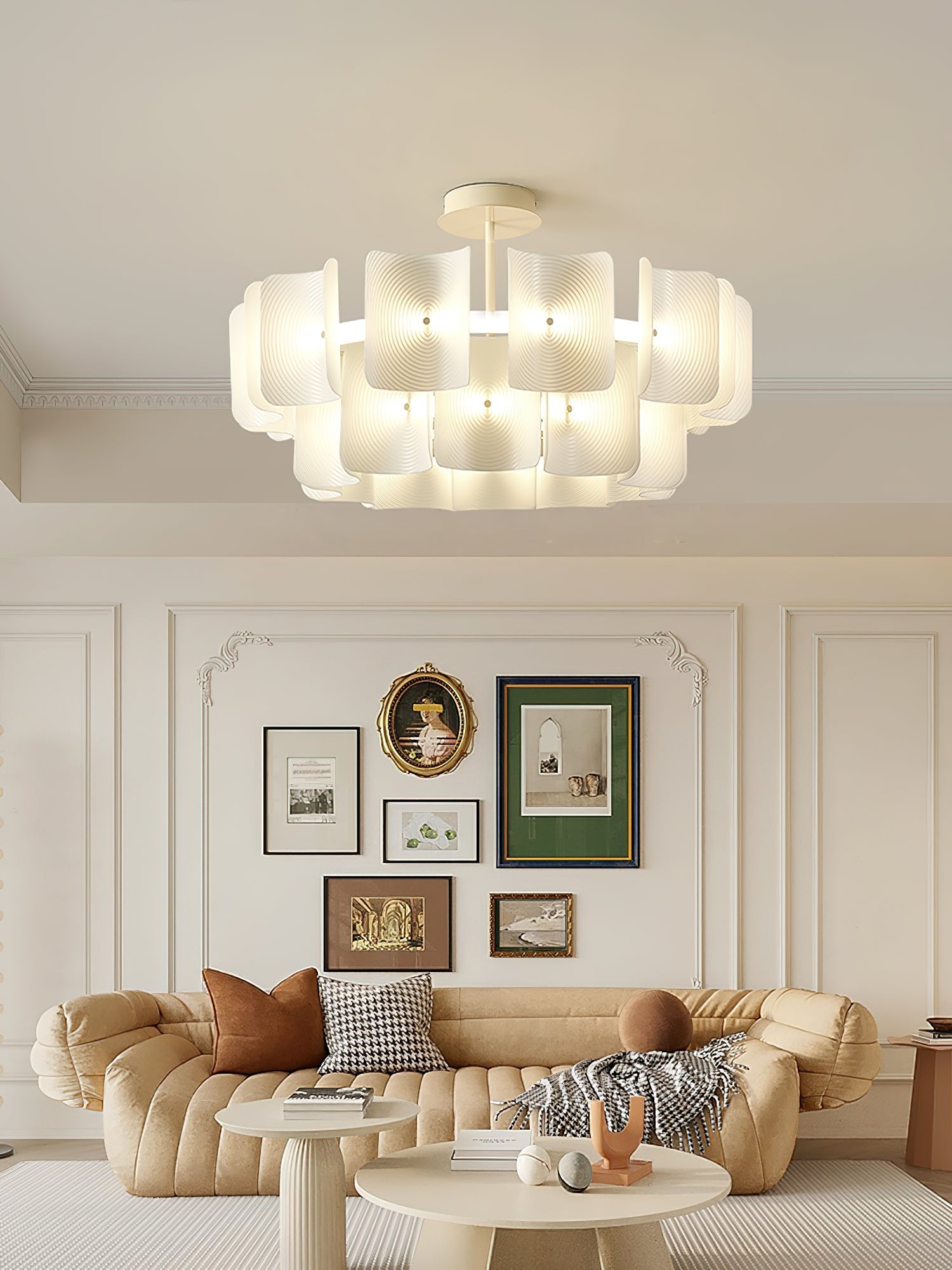 Chandelier detail image with finish, structure, and proportion visible