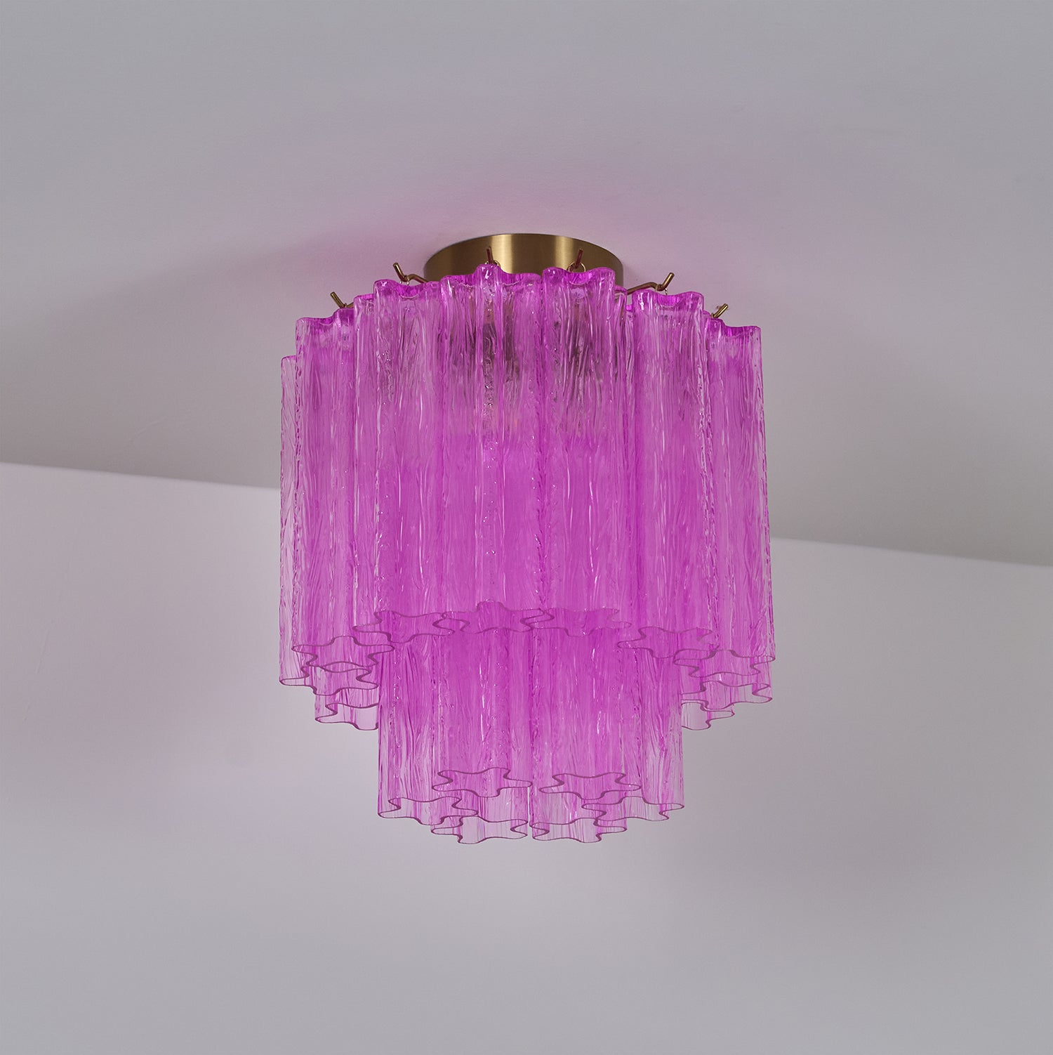 Fiora Rose Red Glass Overhead Fixture Lamp Chandelier detail view 18