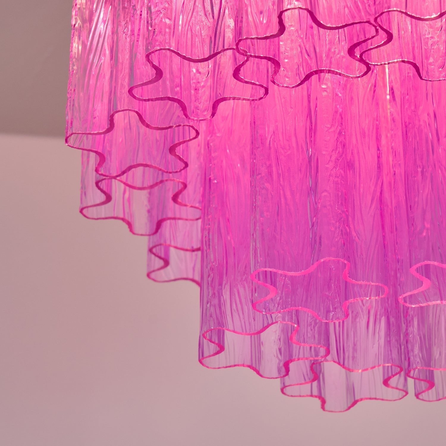 Fiora Rose Red Glass Chandelier detail view 5