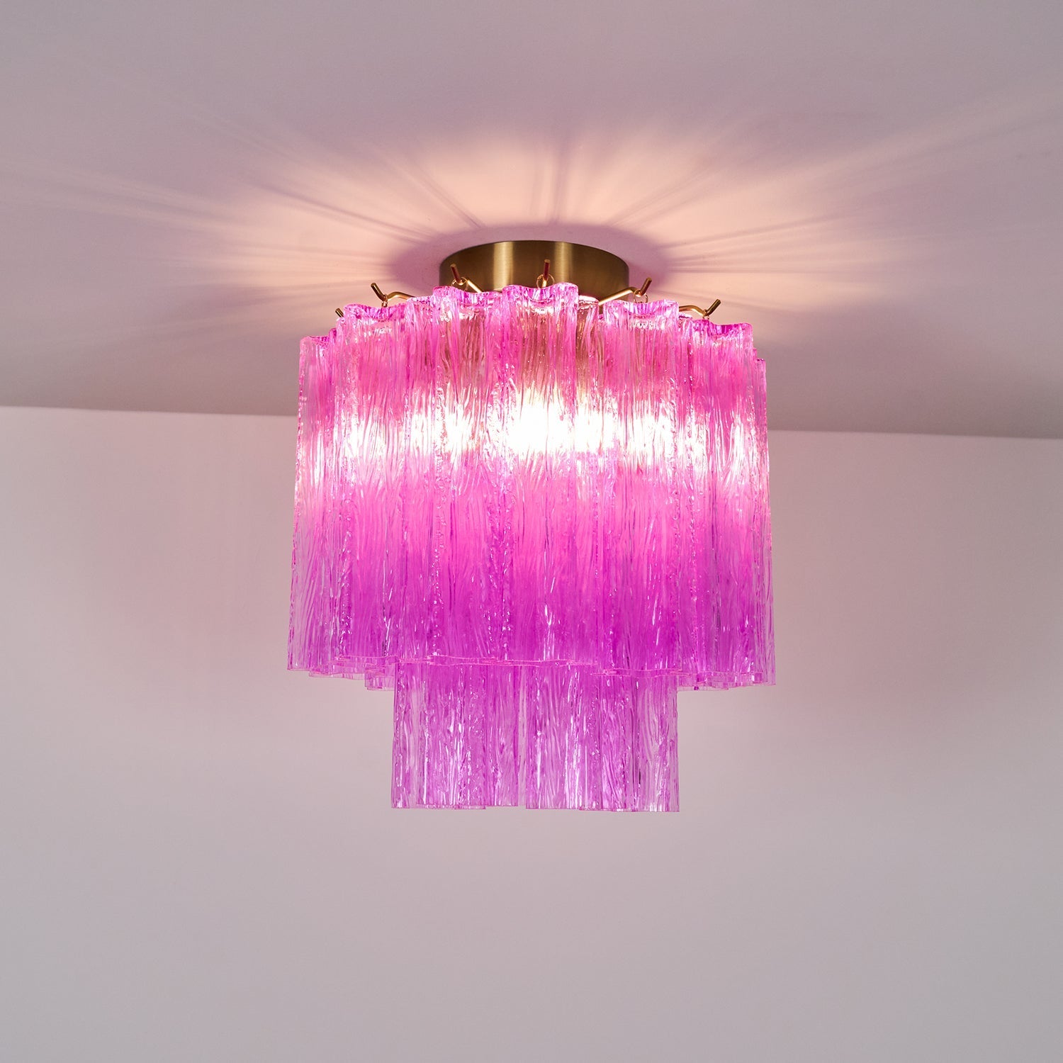 Fiora Rose Red Glass Chandelier detail view 11