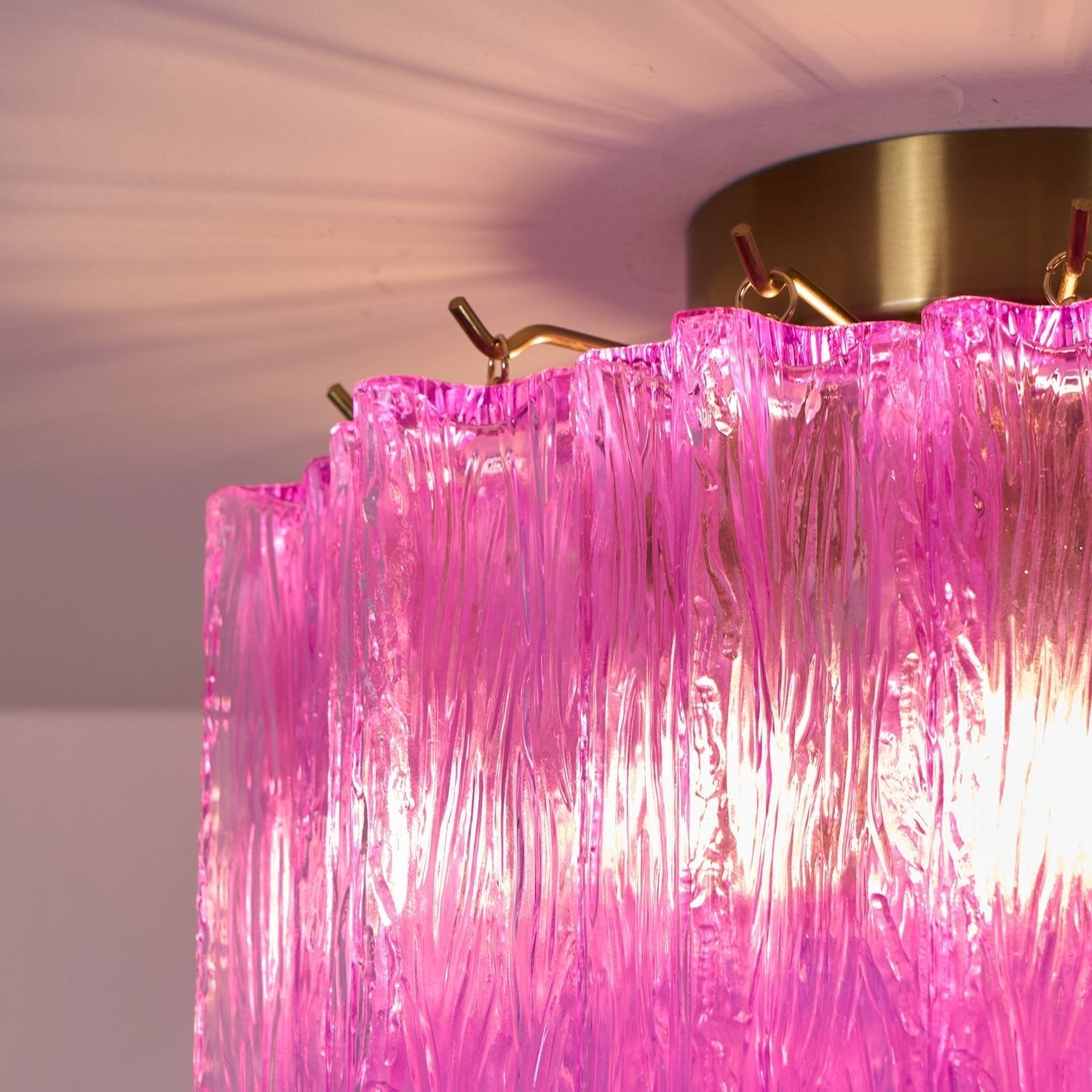 Fiora Rose Red Glass Chandelier detail view 8