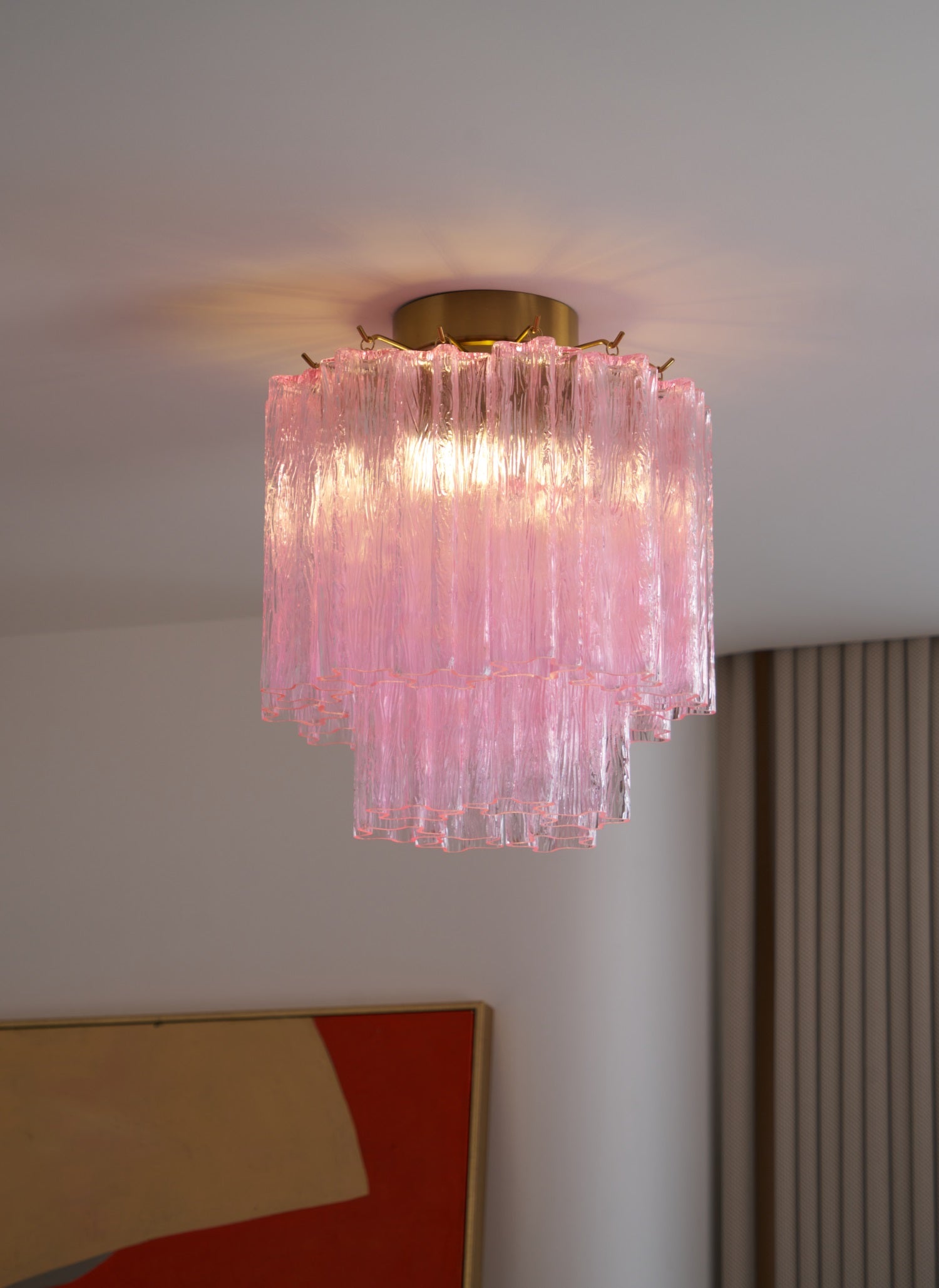 Fiora Pink Murano Glass Ceiling Light