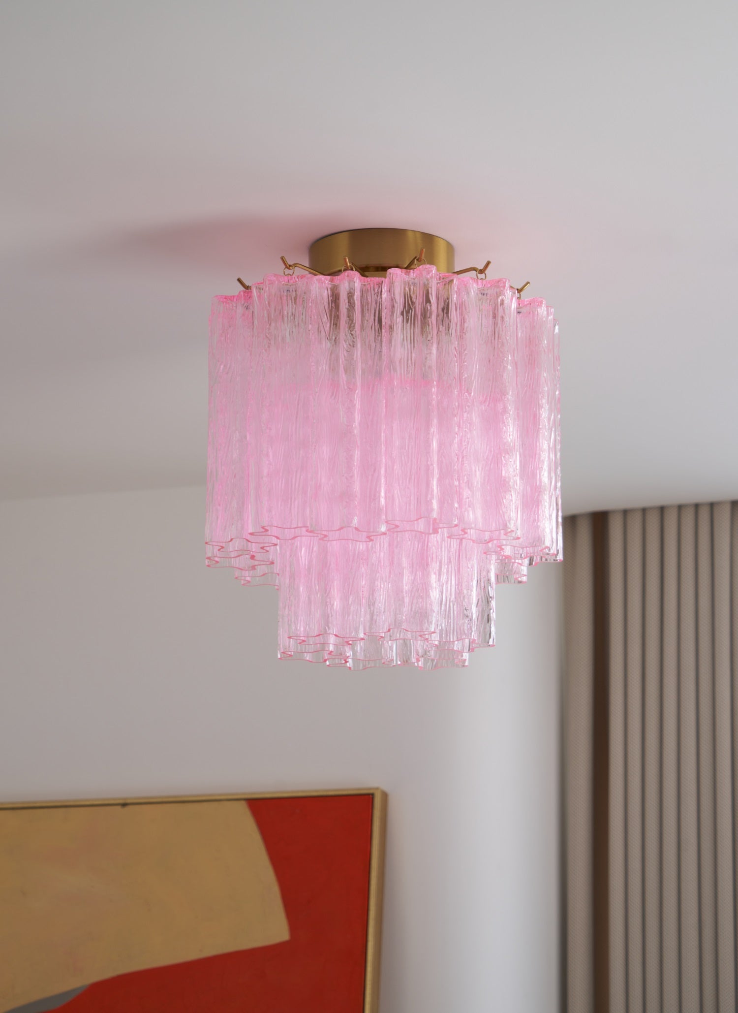 Fiora Pink Murano Glass Ceiling Light