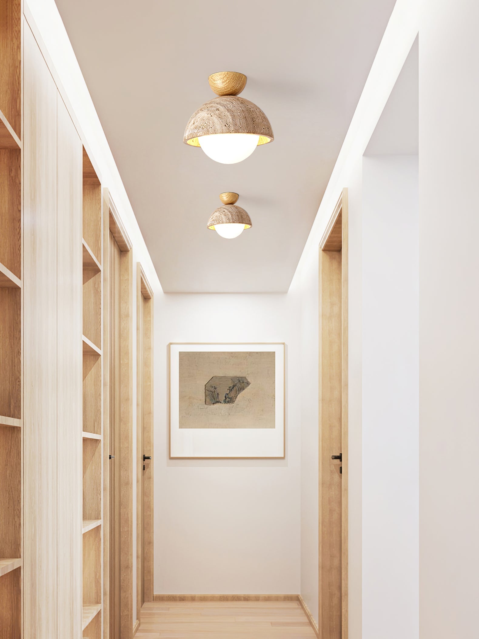 Flore Travertine Bud Ceiling Light