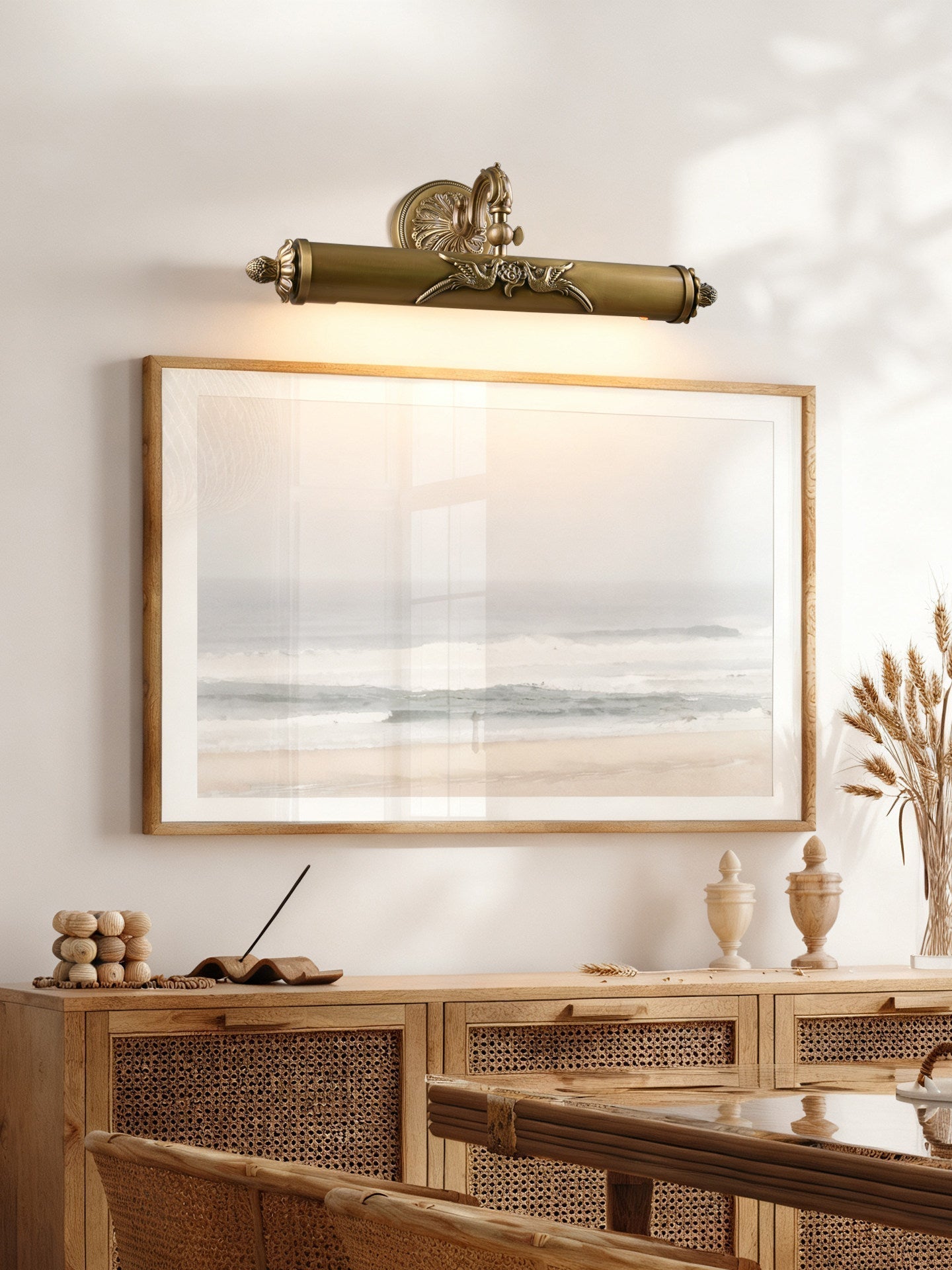 Florence Brass Wall Light, Hardwired Wall Sconce, detail 8