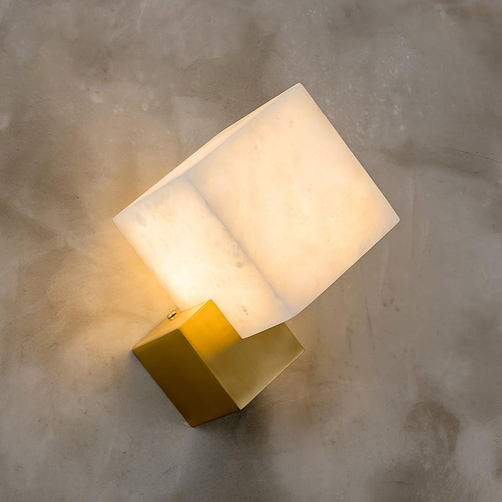 Block Alabaster Wall Light, Bedroom Wall Sconce, detail 21