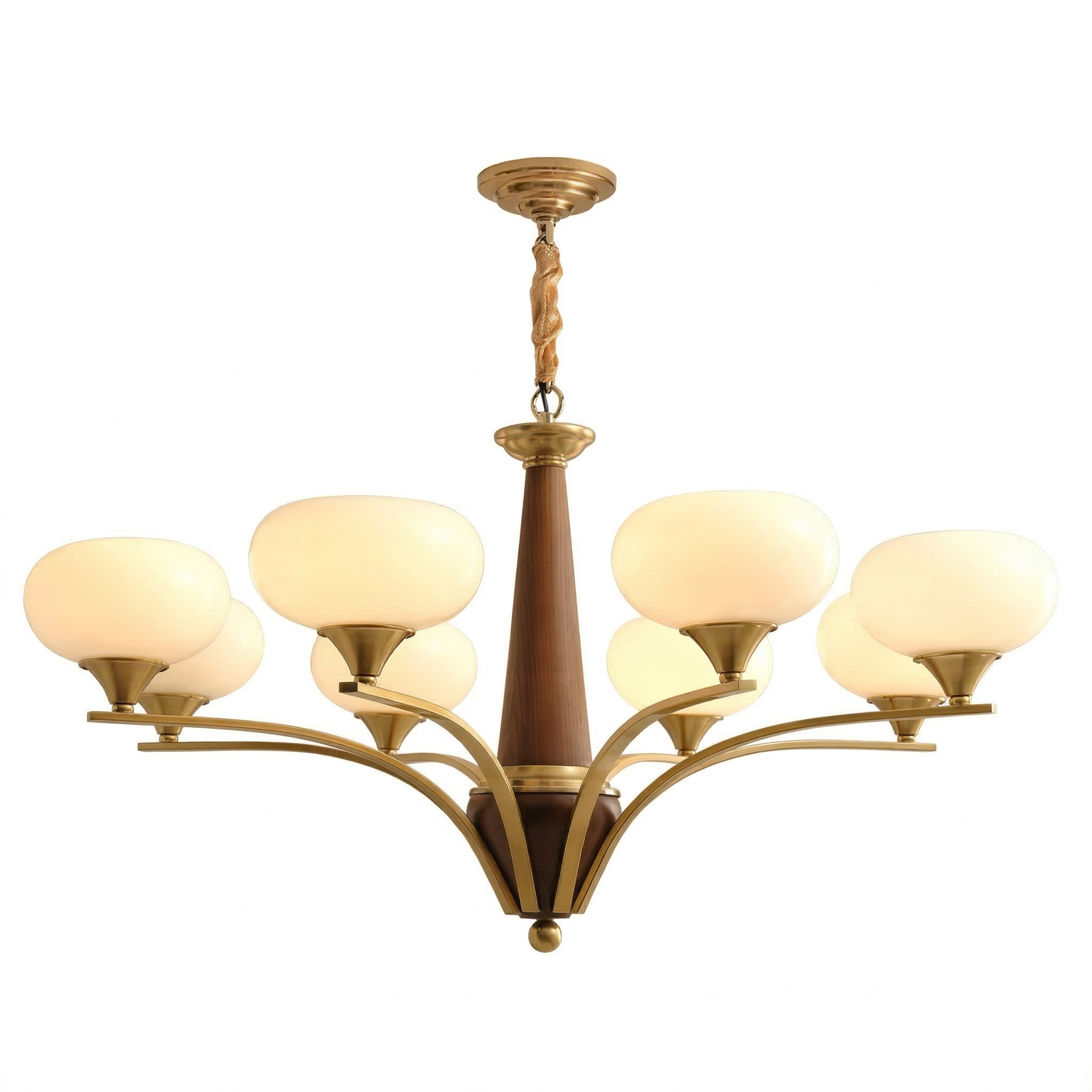 Pointed Wood Glass Chandelier | Tianguang Select