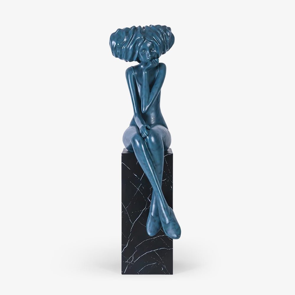 Glass Girl Meditate Sculpture Ornaments floor lamp in glass, metal, iron, plastic | Tianguang Select