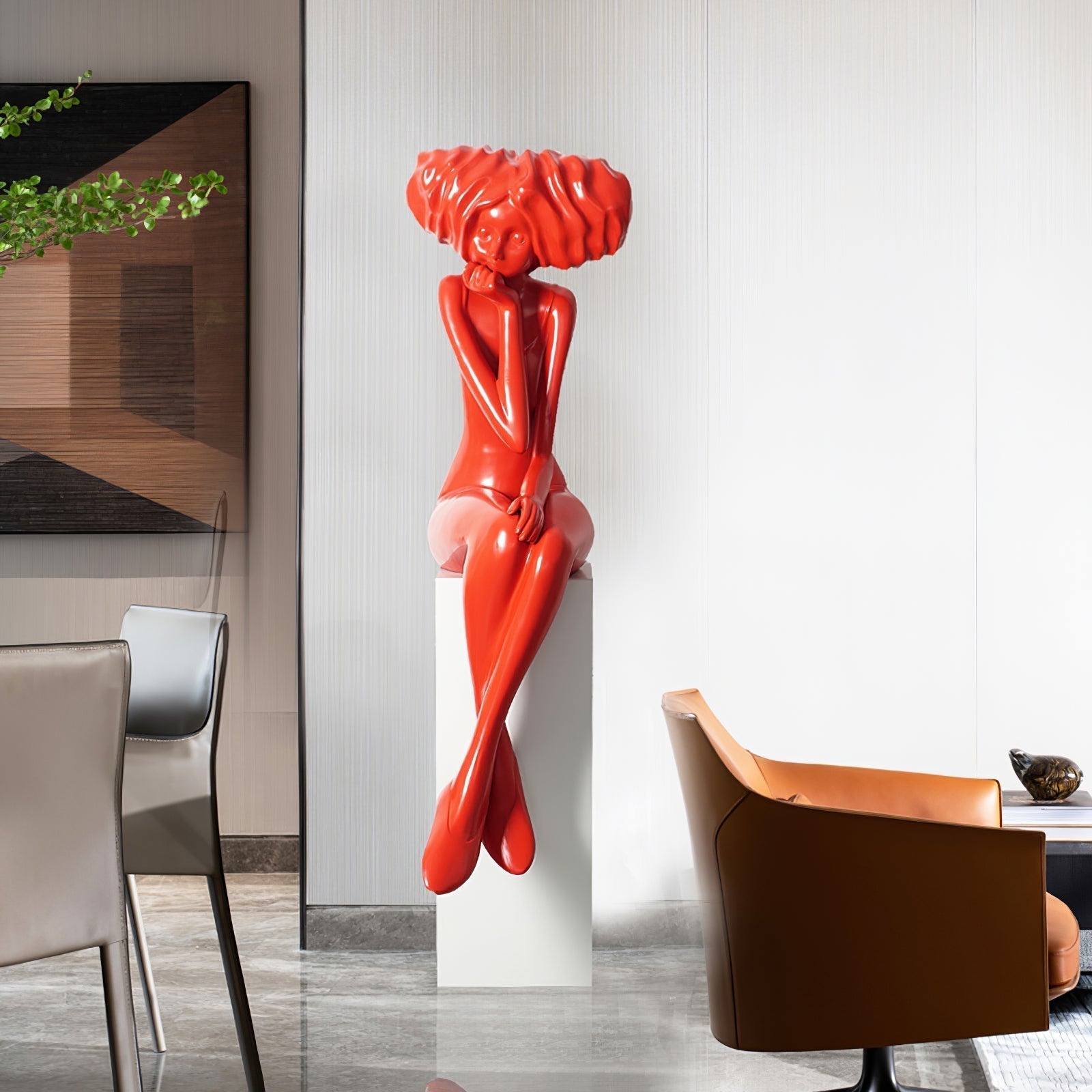 Glass Girl Meditate Sculpture Ornaments, Floor Lamp, detail 16