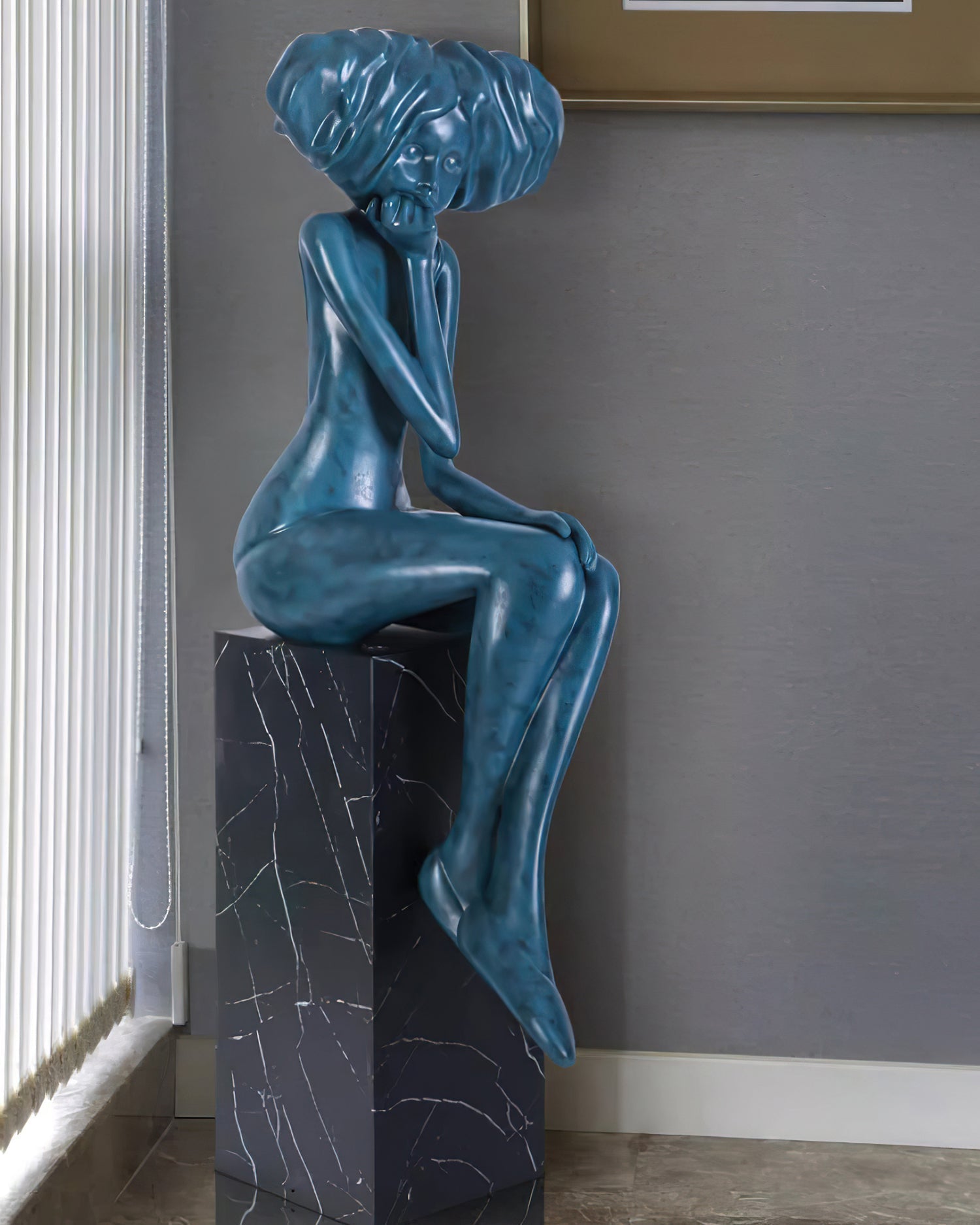 Glass Girl Meditate Sculpture Ornaments, Floor Lamp, detail 43