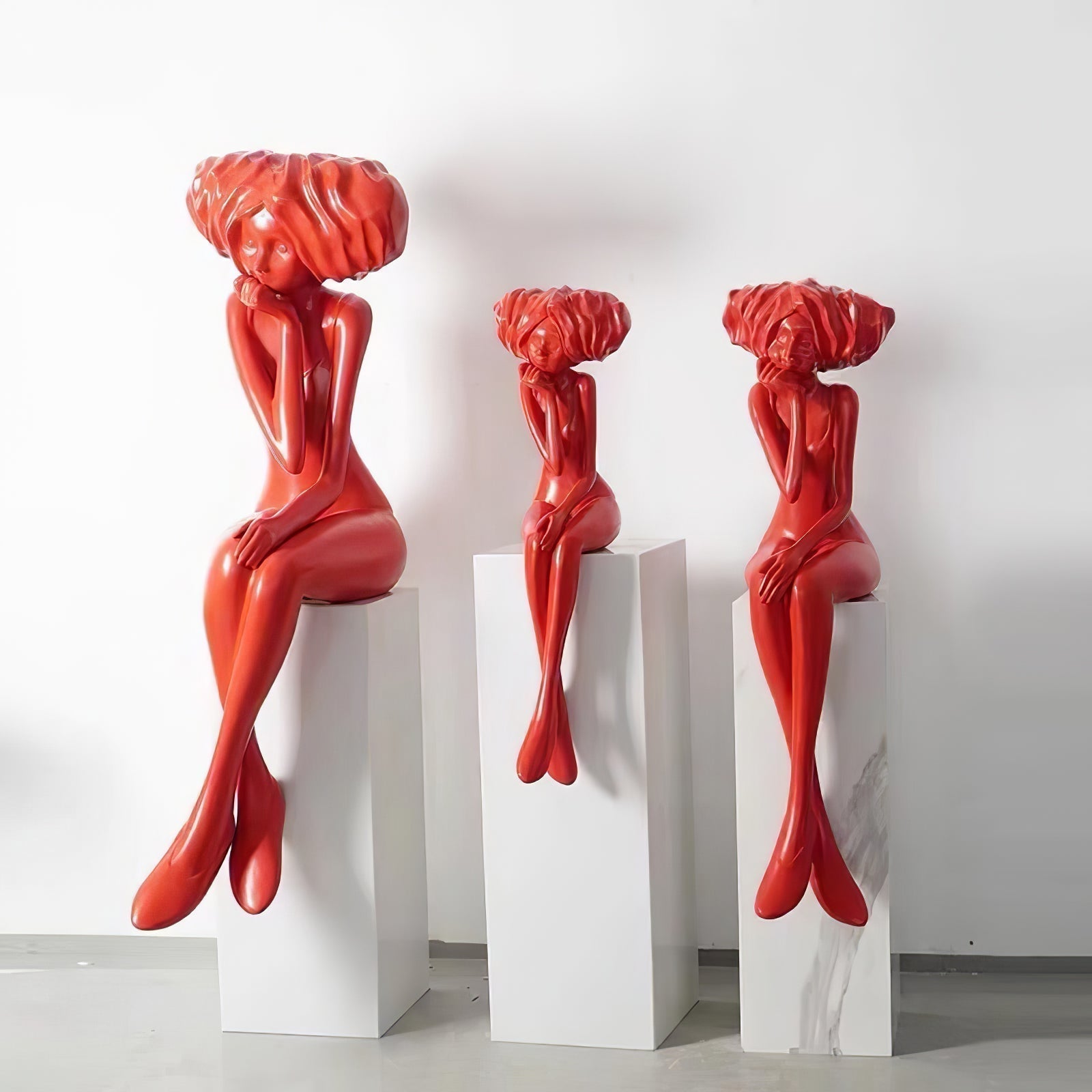 Glass Girl Meditate Sculpture Ornaments, Floor Lamp, detail 26