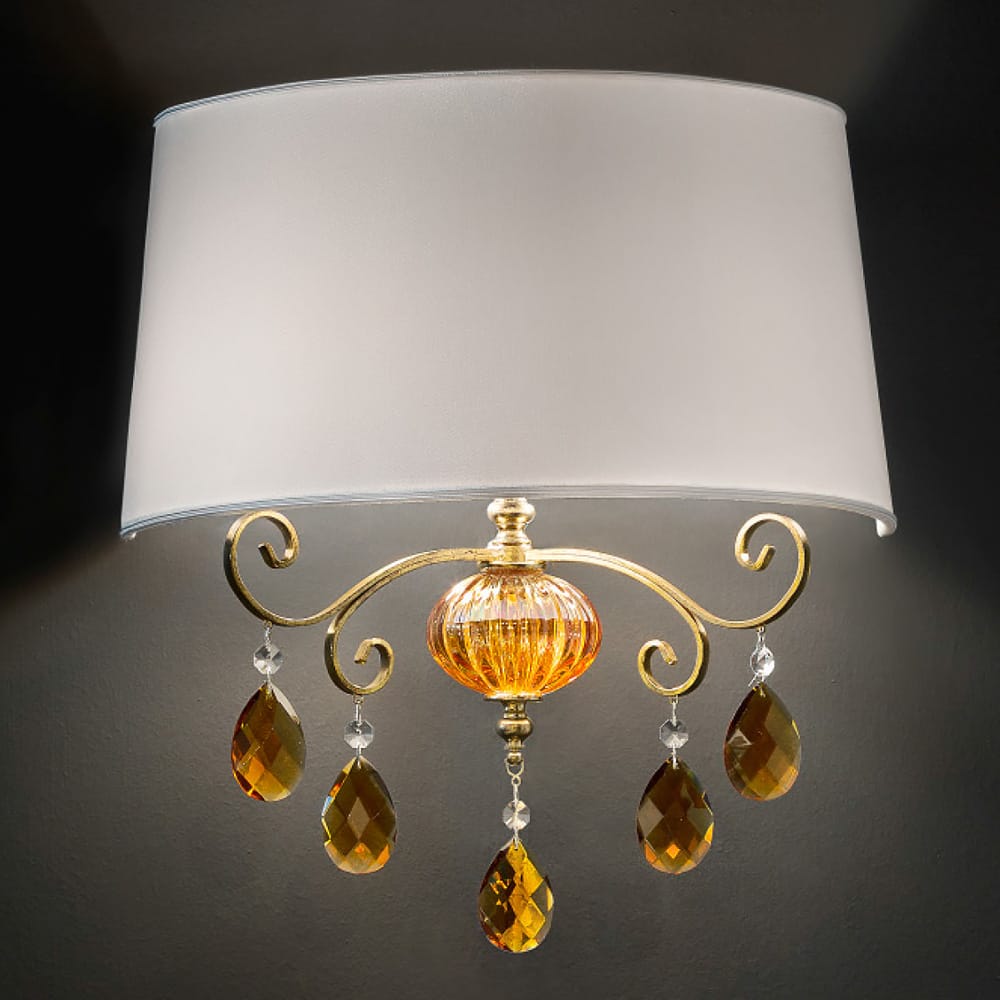 Glass Amber Wall Light