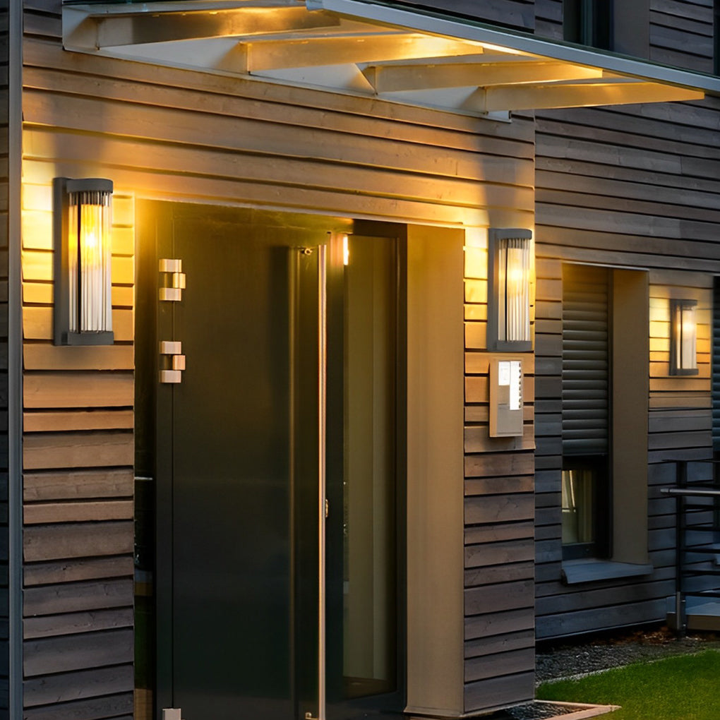 Creative Glass Waterproof LED Black Contemporary Solar Wall Light, main view, Tianguang Select
