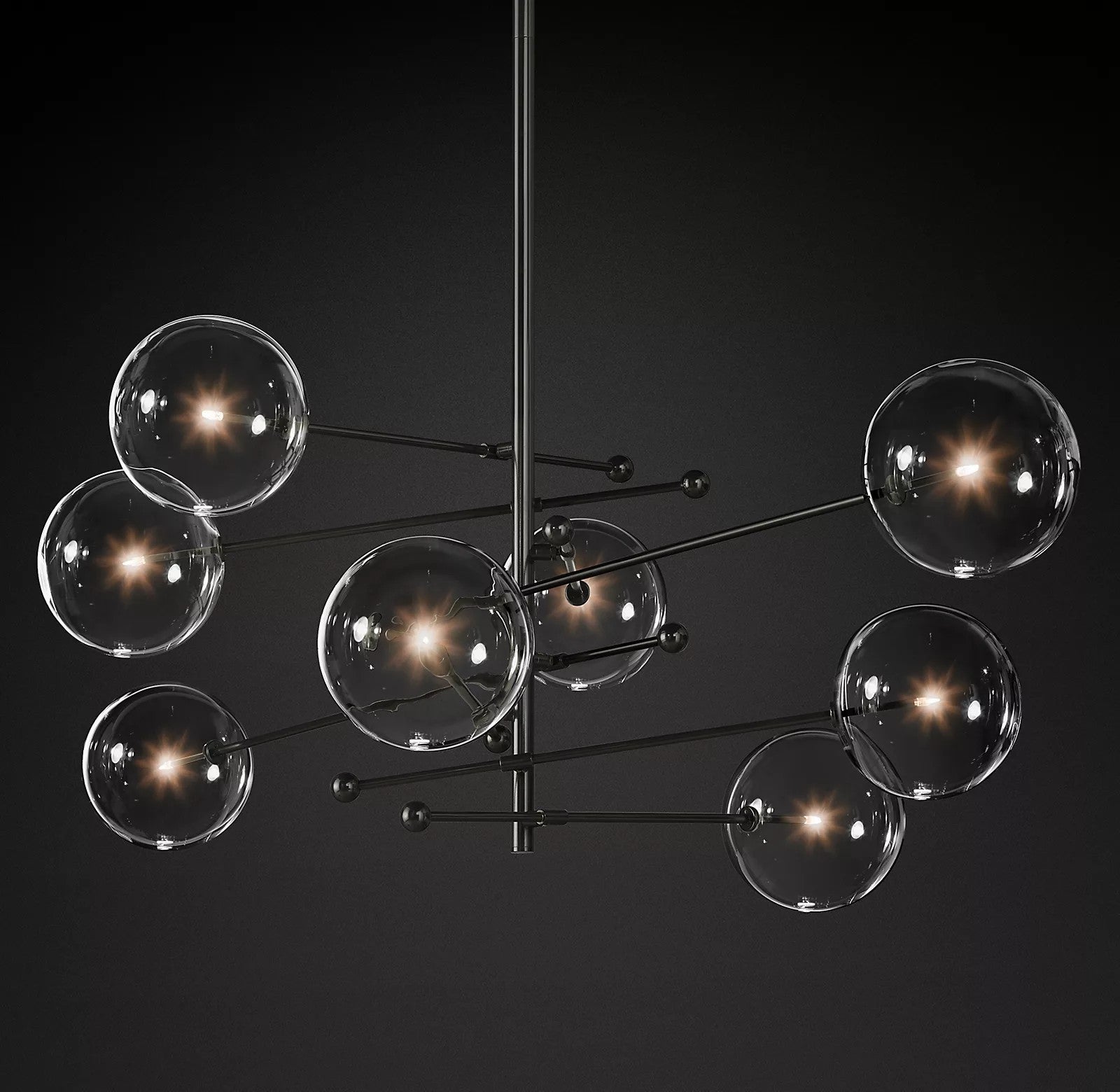 Glass Globe Mobile Crown Chandelier