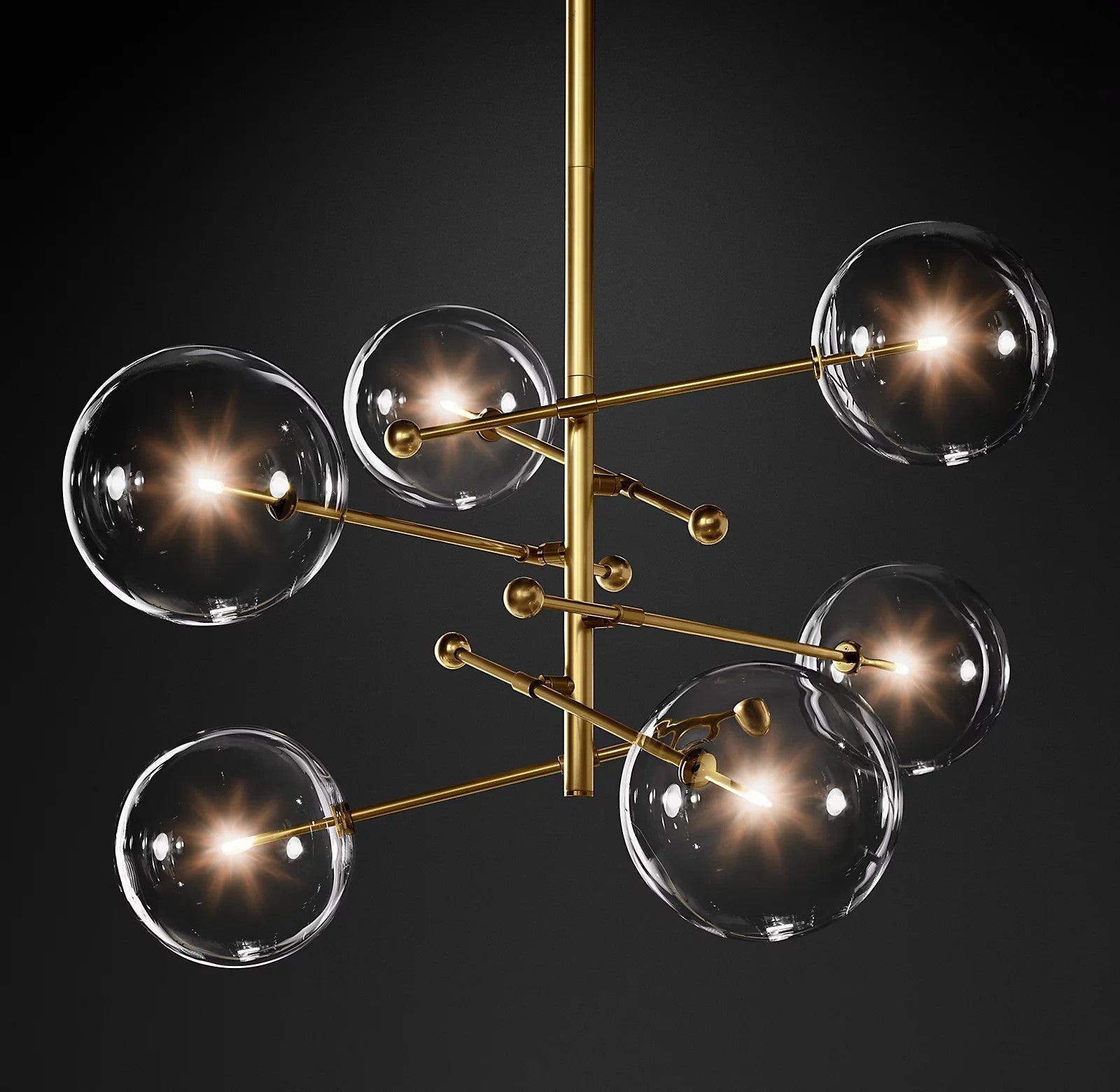 Glass Globe Mobile Crown Chandelier