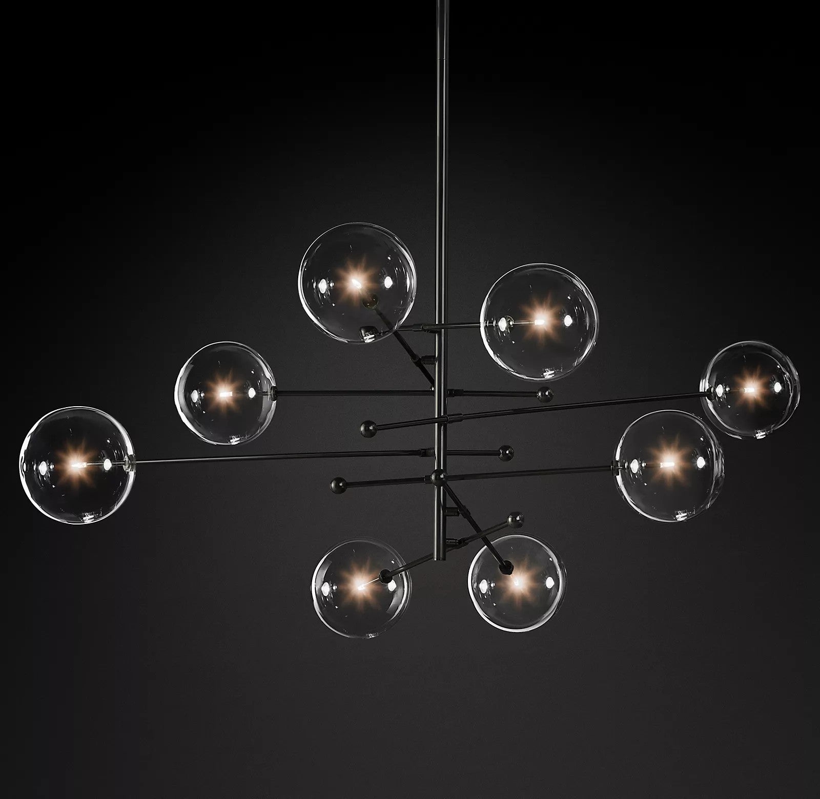 Glass Globe Mobile Crown Chandelier