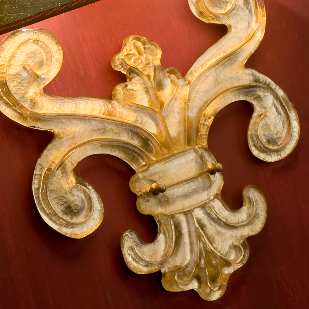 Gold Murano Glass Fleur De Lis Wall Sconce