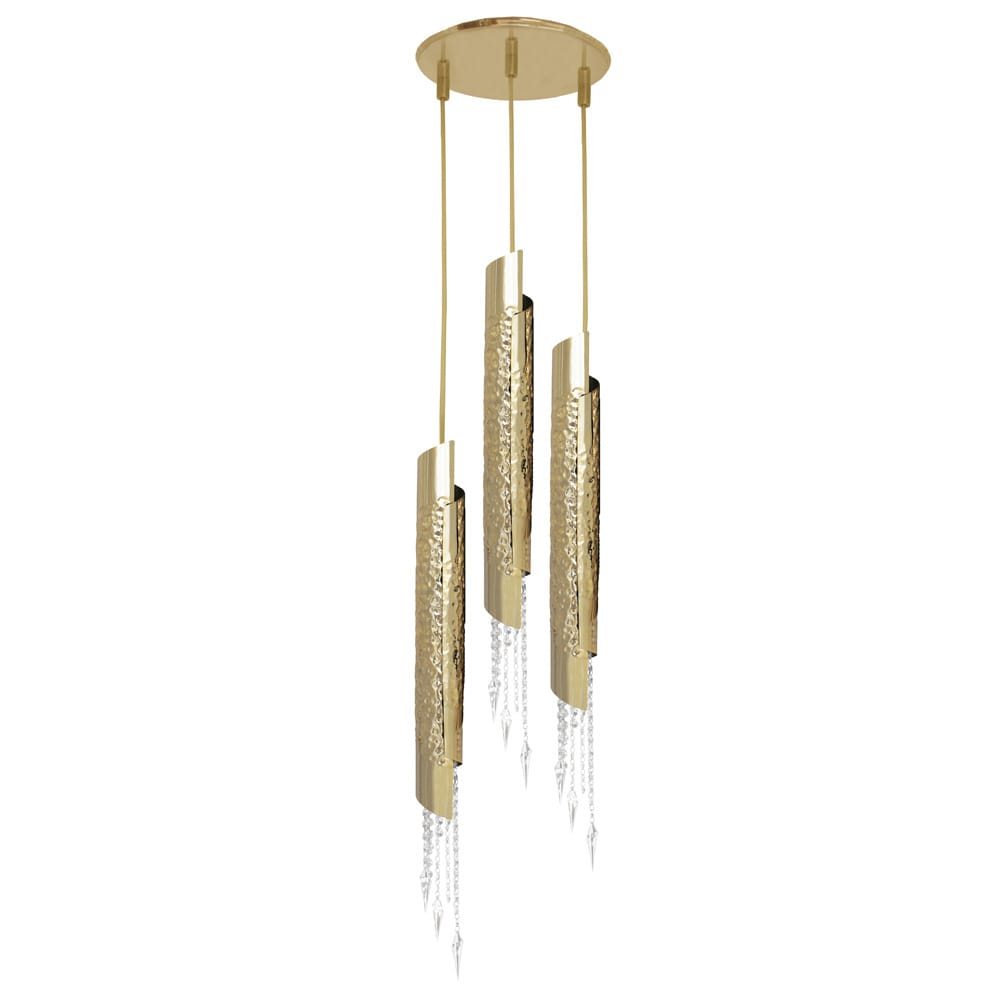 Gold Plated Contemporary Crystal Chandelier
