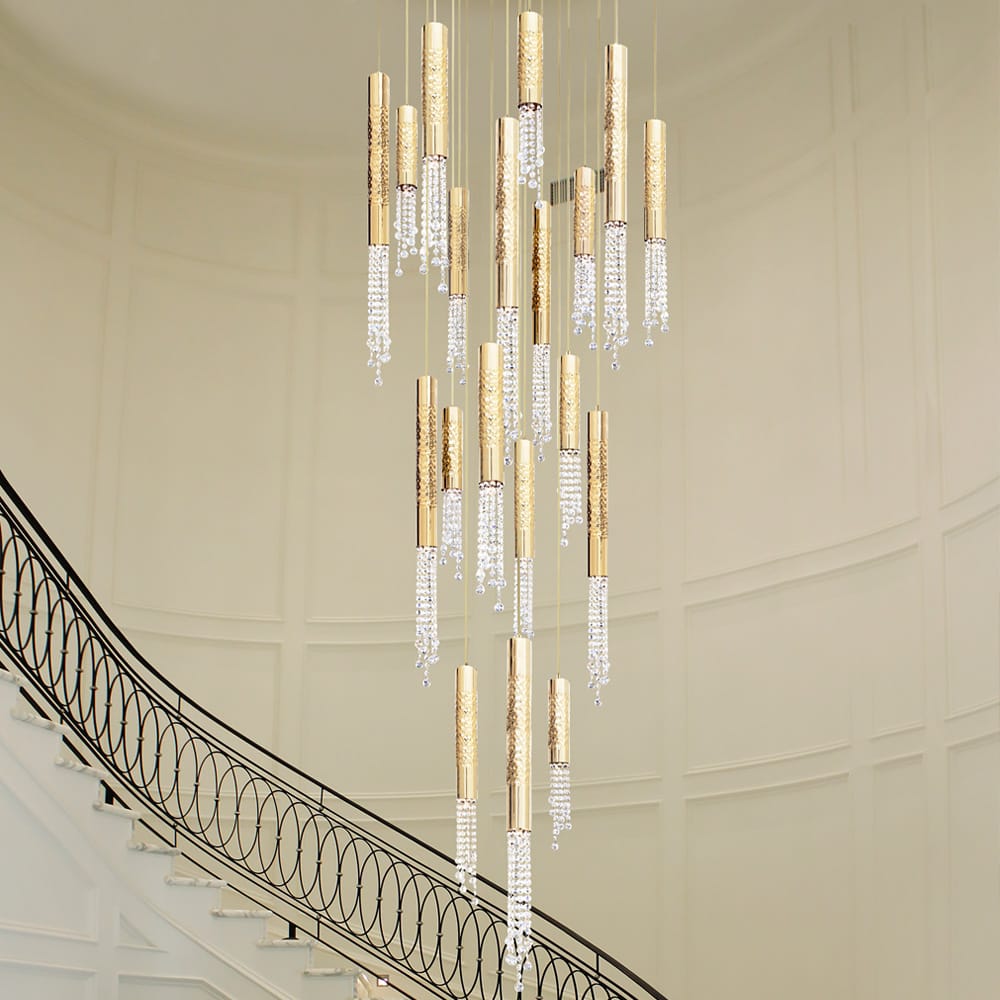 Gold Plated Contemporary Crystal Chandelier