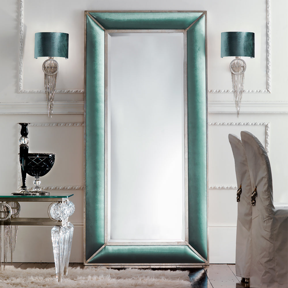 Silver Crystal Velvet Wall Sconce