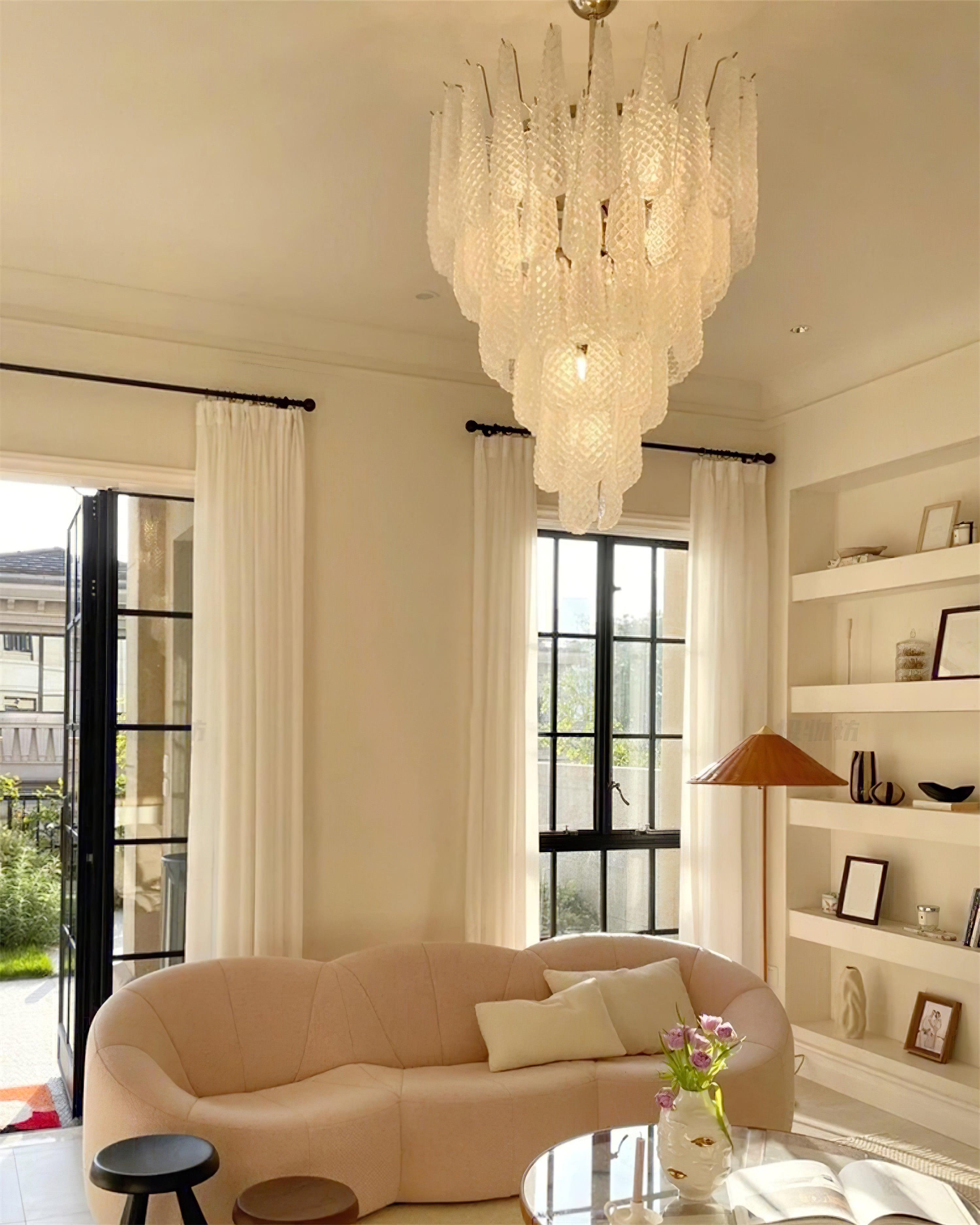 Grid Glass Waterfall Chandelier