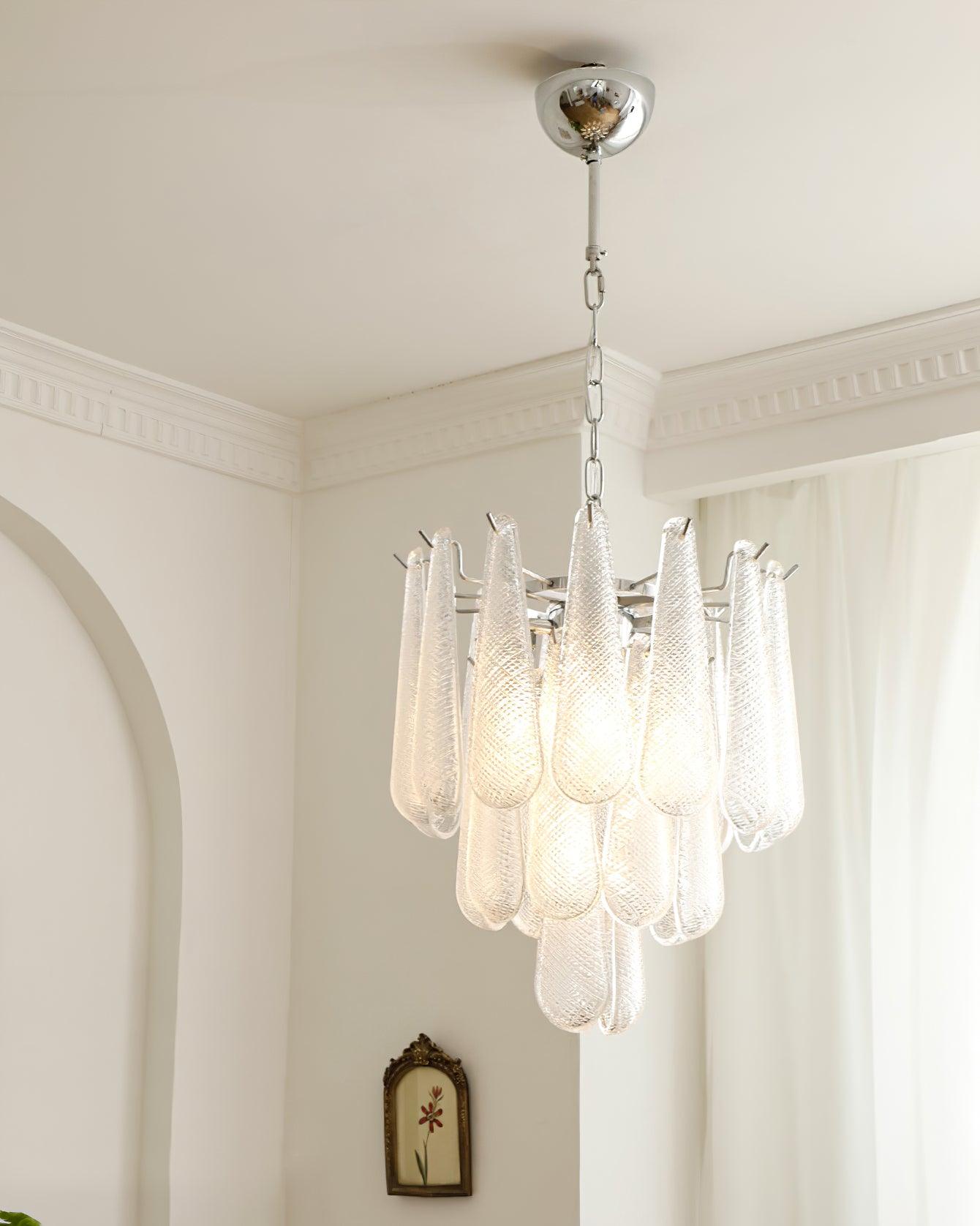 Grid Glass Waterfall Chandelier