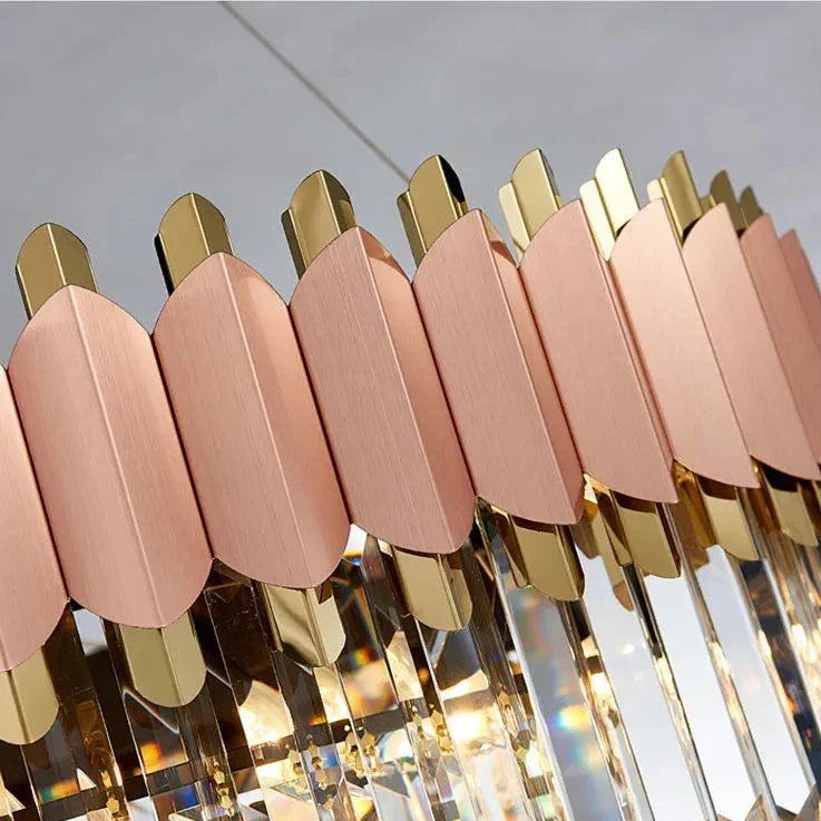 Gio 39" Rose Gold Dining Room Chandelier