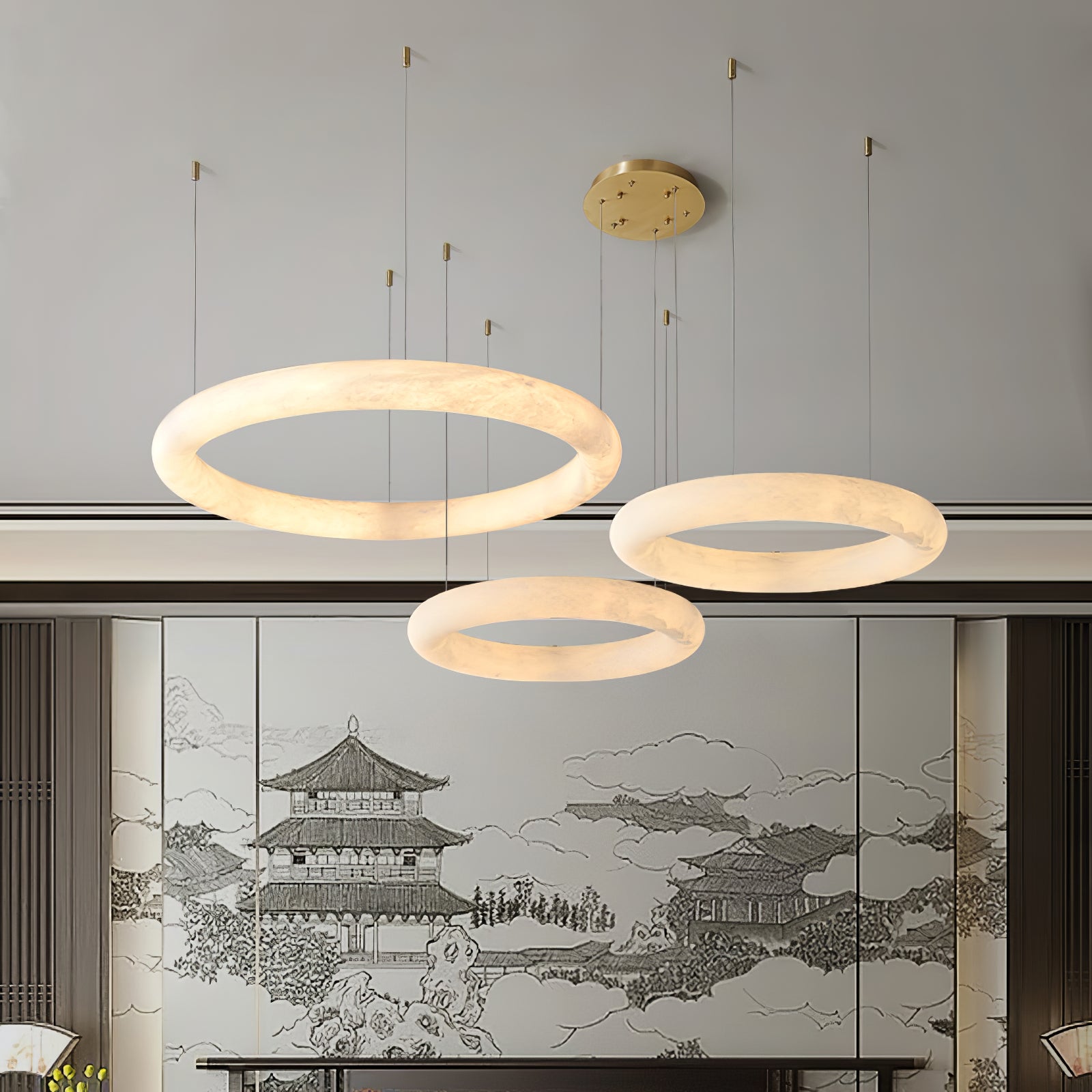 Halo Di Pietra Alabaster Chandelier