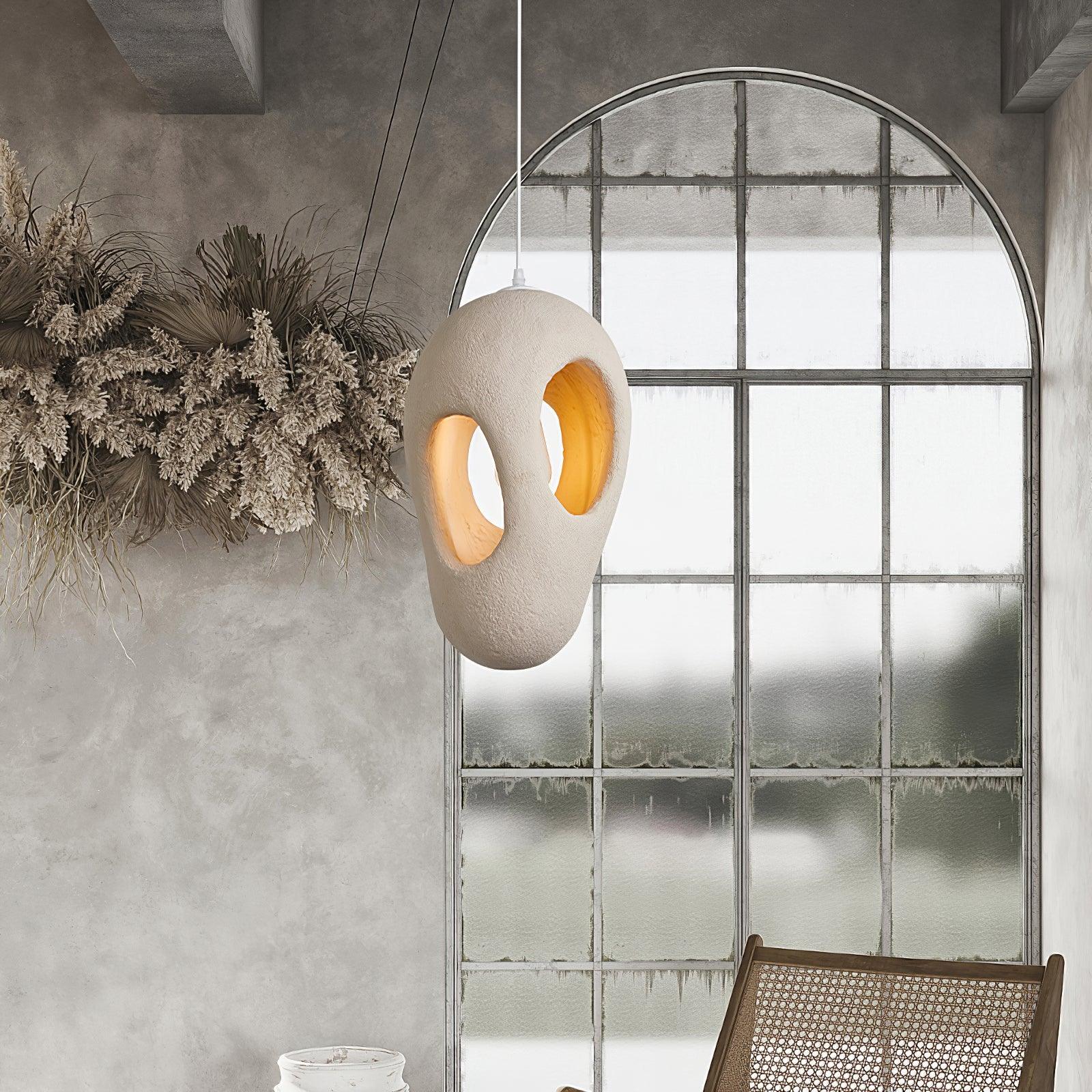 Hand-Built White Pendant Lamp detail view 2
