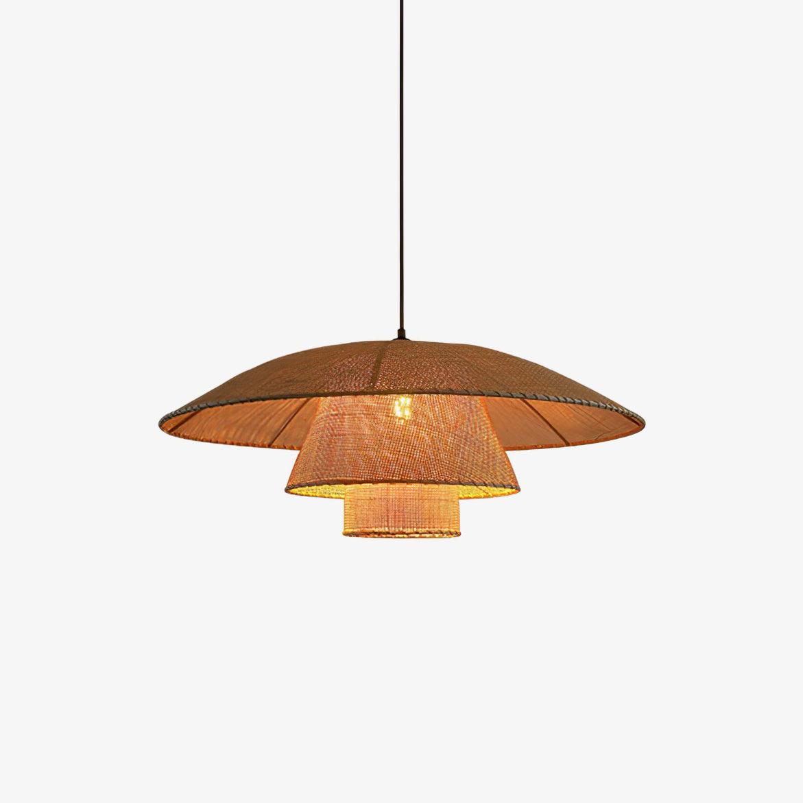 Hat Weave Rattan Chandelier