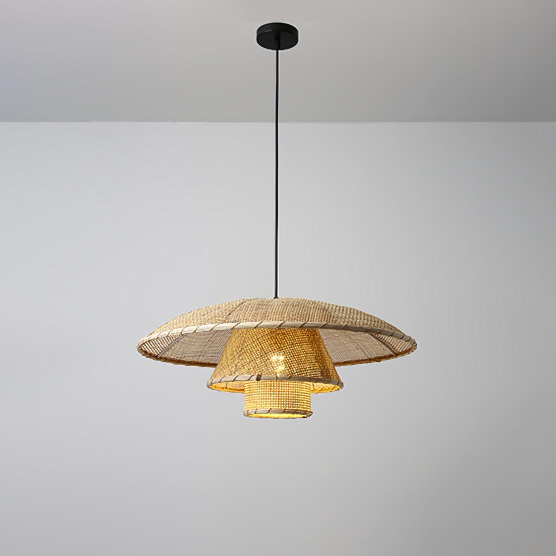 Hat Weave Rattan Chandelier