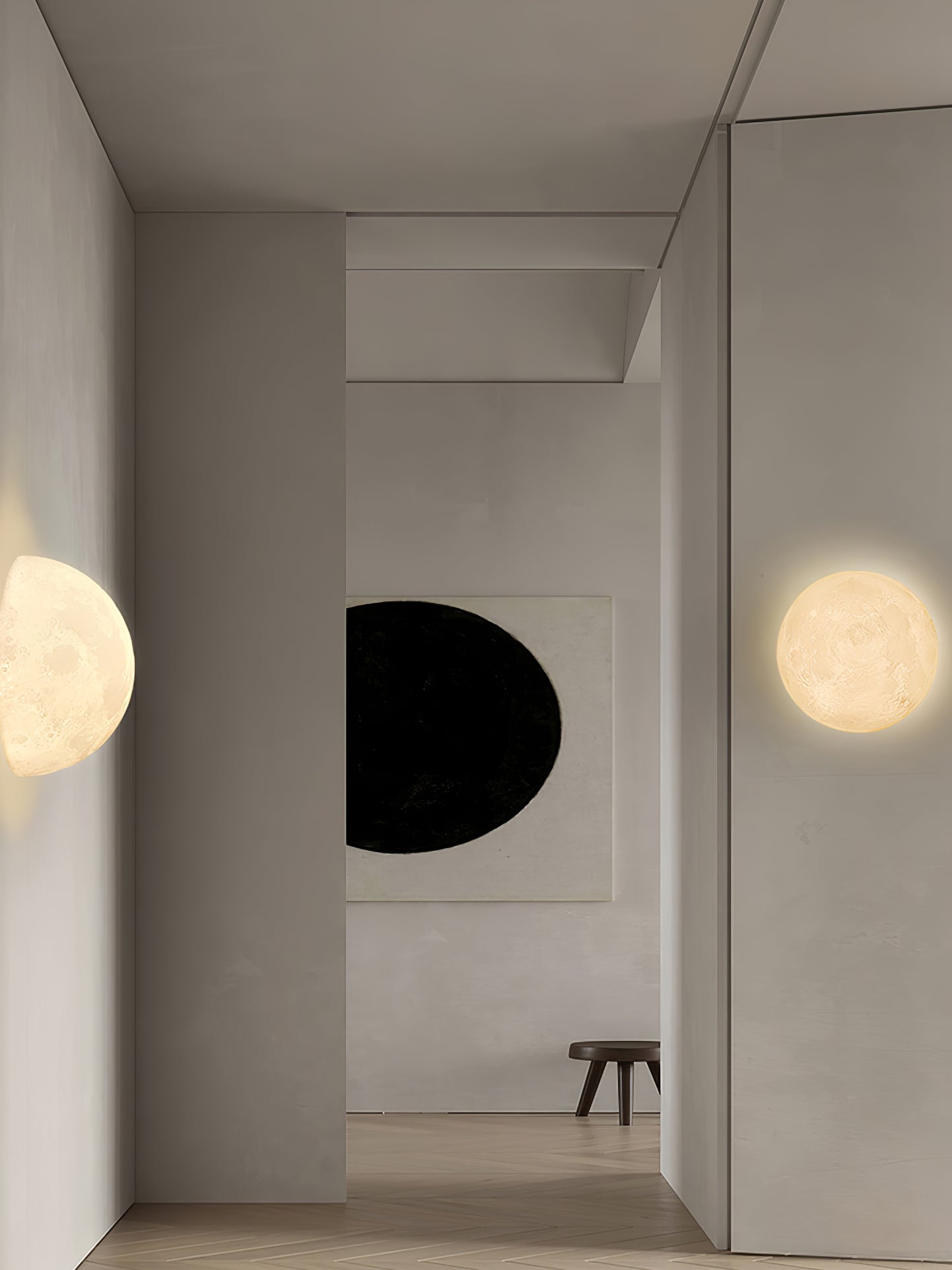 Moon 3D Wall Light - Dia 20cm x H 10cm 3D Printing PLA, Hardwired Wall Sconce, detail 28