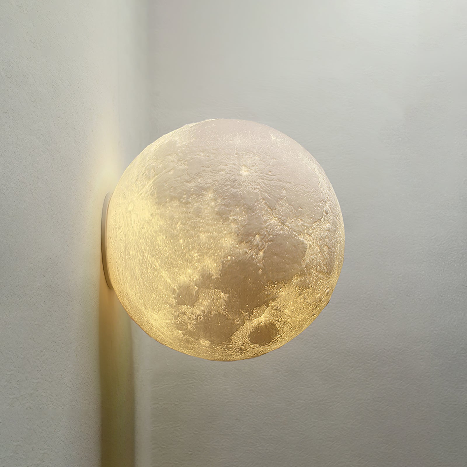 Moon 3D Wall Light - Dia 20cm x H 10cm 3D Printing PLA, Hardwired Wall Sconce, detail 21