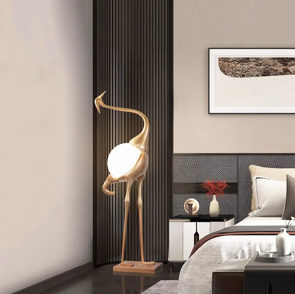 Heron Sculpture Floor Lamp detail view 16