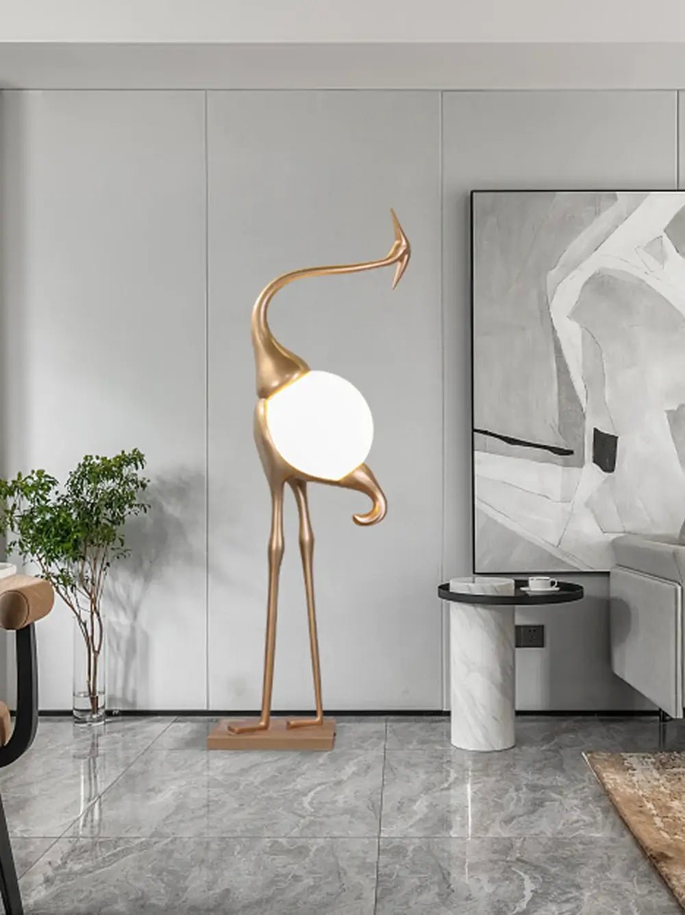 Heron Sculpture Floor Lamp detail view 6