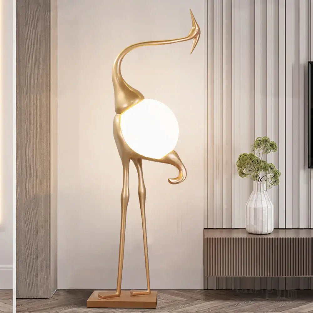 Heron Sculpture Floor Lamp detail view 12