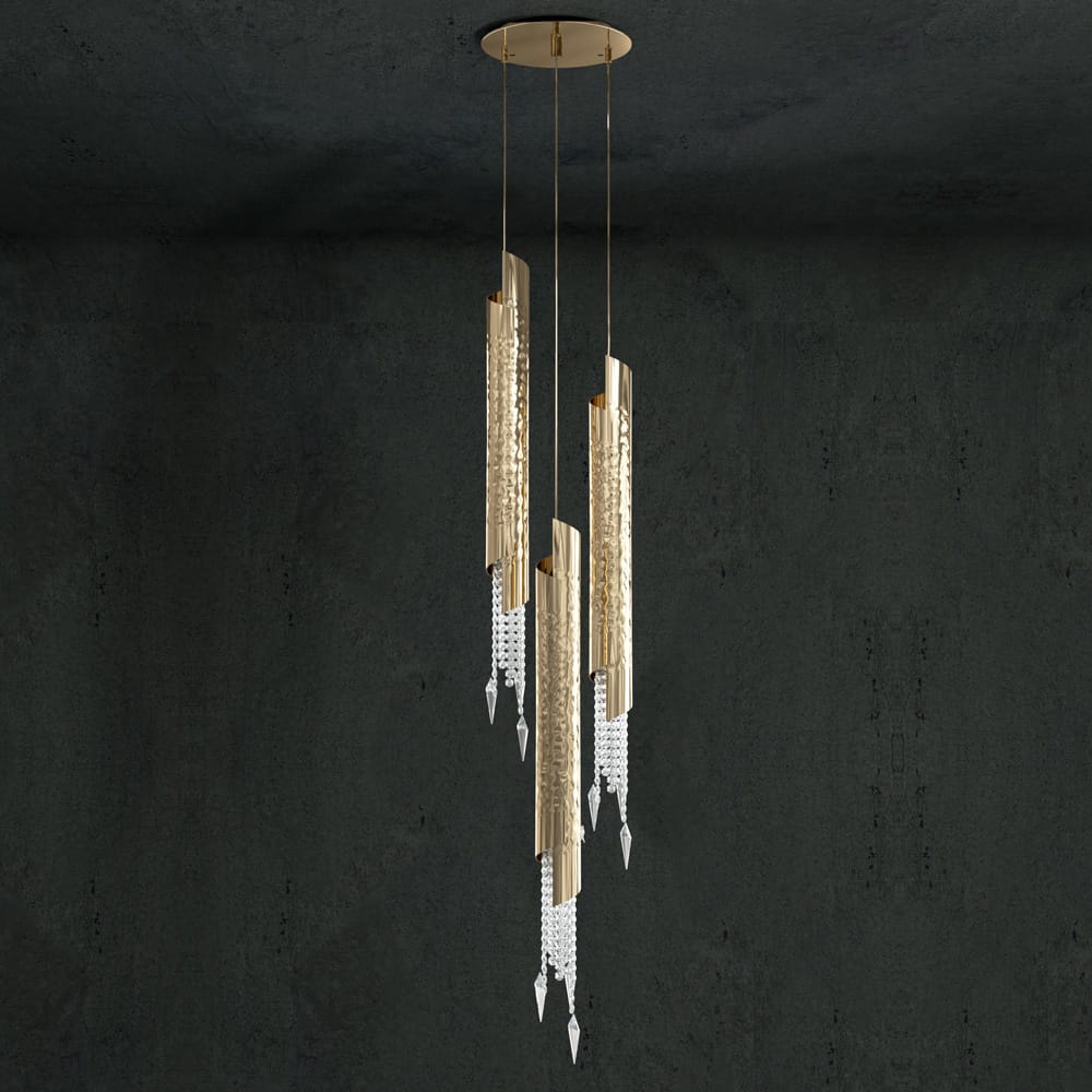 High End Gold Plated Crystal Chandelier