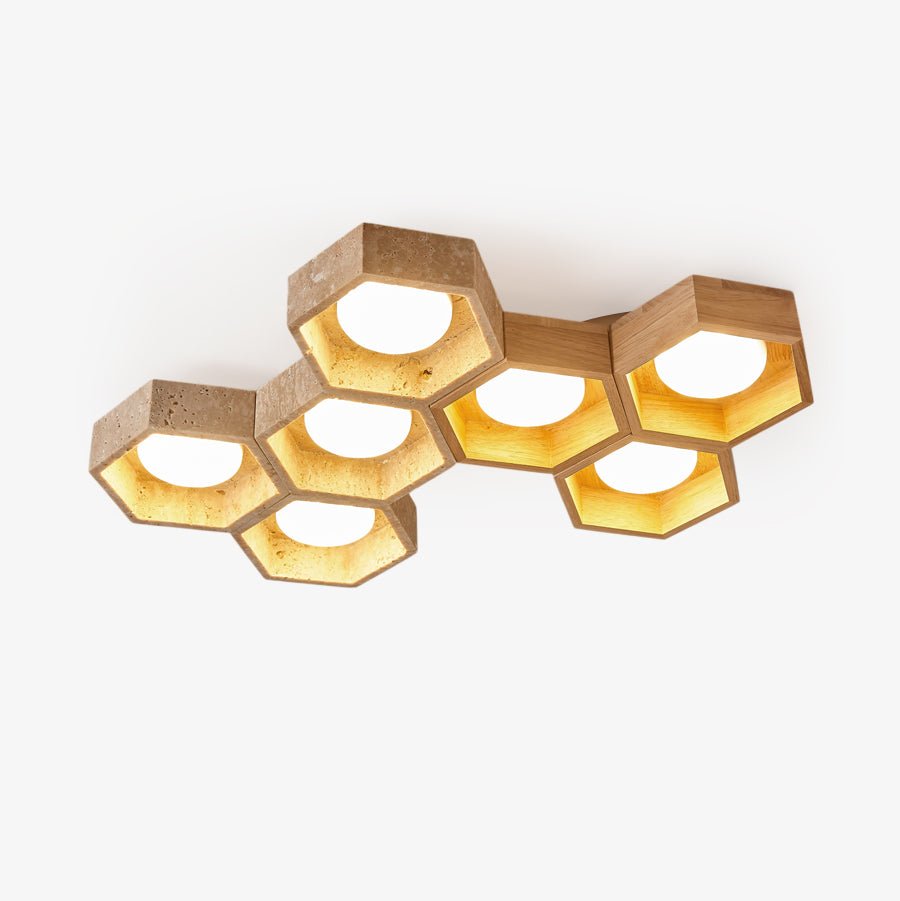 Honeycomb Travertine Ceiling Light