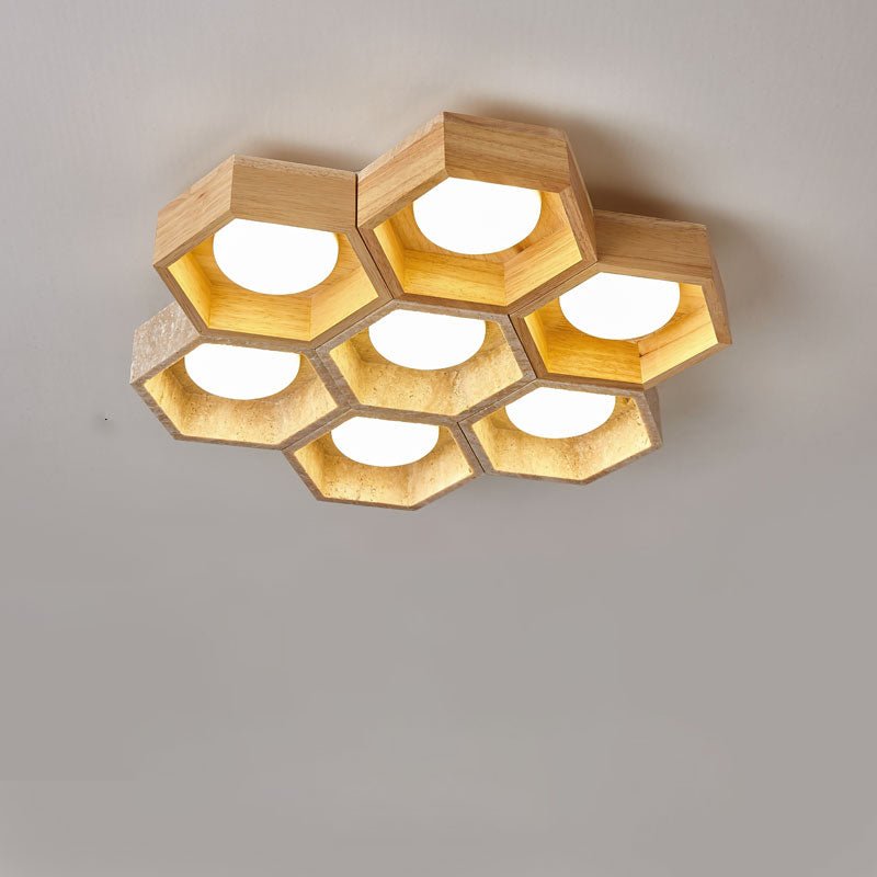 Honeycomb Travertine Ceiling Light