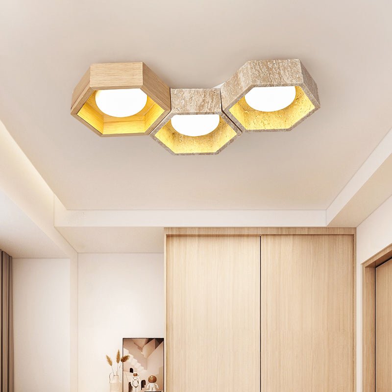 Honeycomb Travertine Ceiling Light