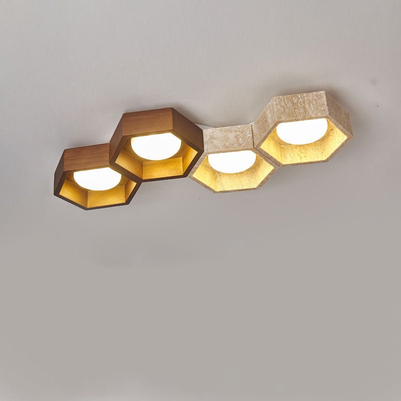 Honeycomb Travertine Ceiling Light