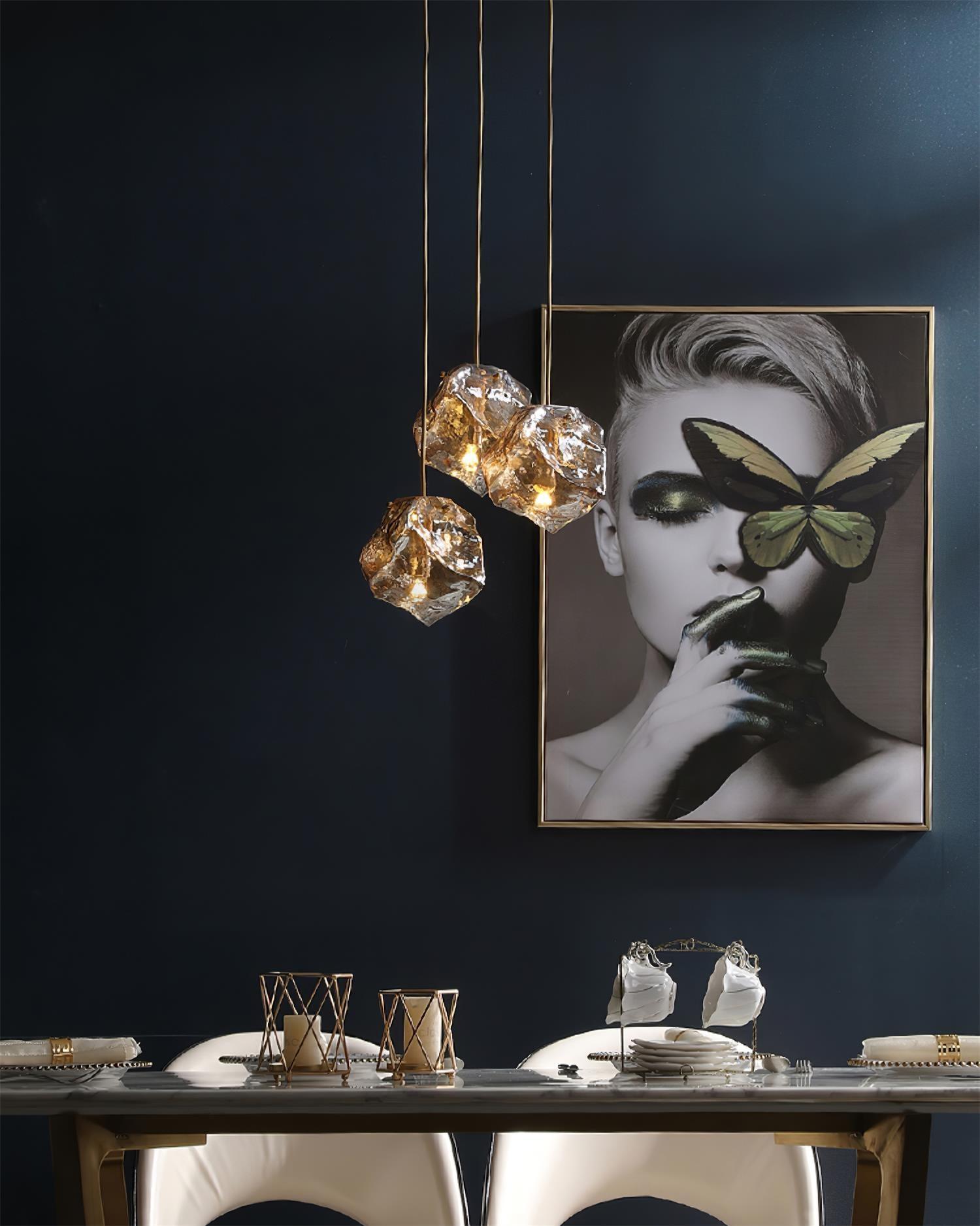 Illyria Ice Glass Hanging Light Pendant Lamp
