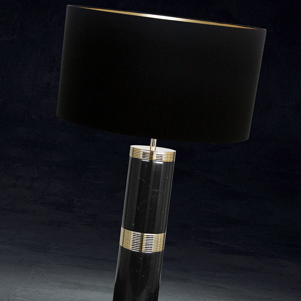 Designer Black Marquina Marble Table Lamp